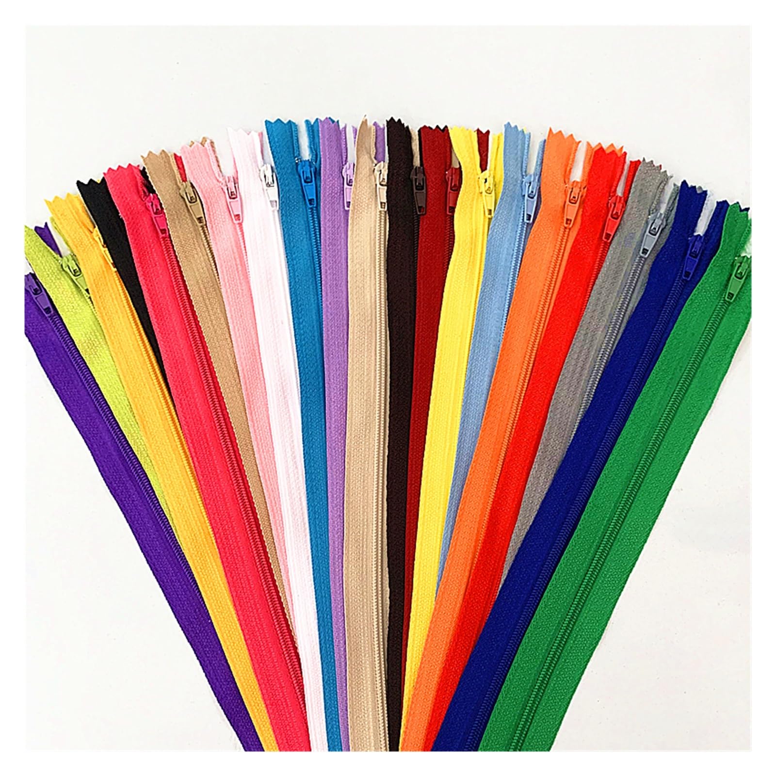10pcs 3# Zippers for Sewing 10cm - 60cm Nylon Coil Zippers Tailor Sewer Craft Crafter's (20 Colors)(Mix,20cm)