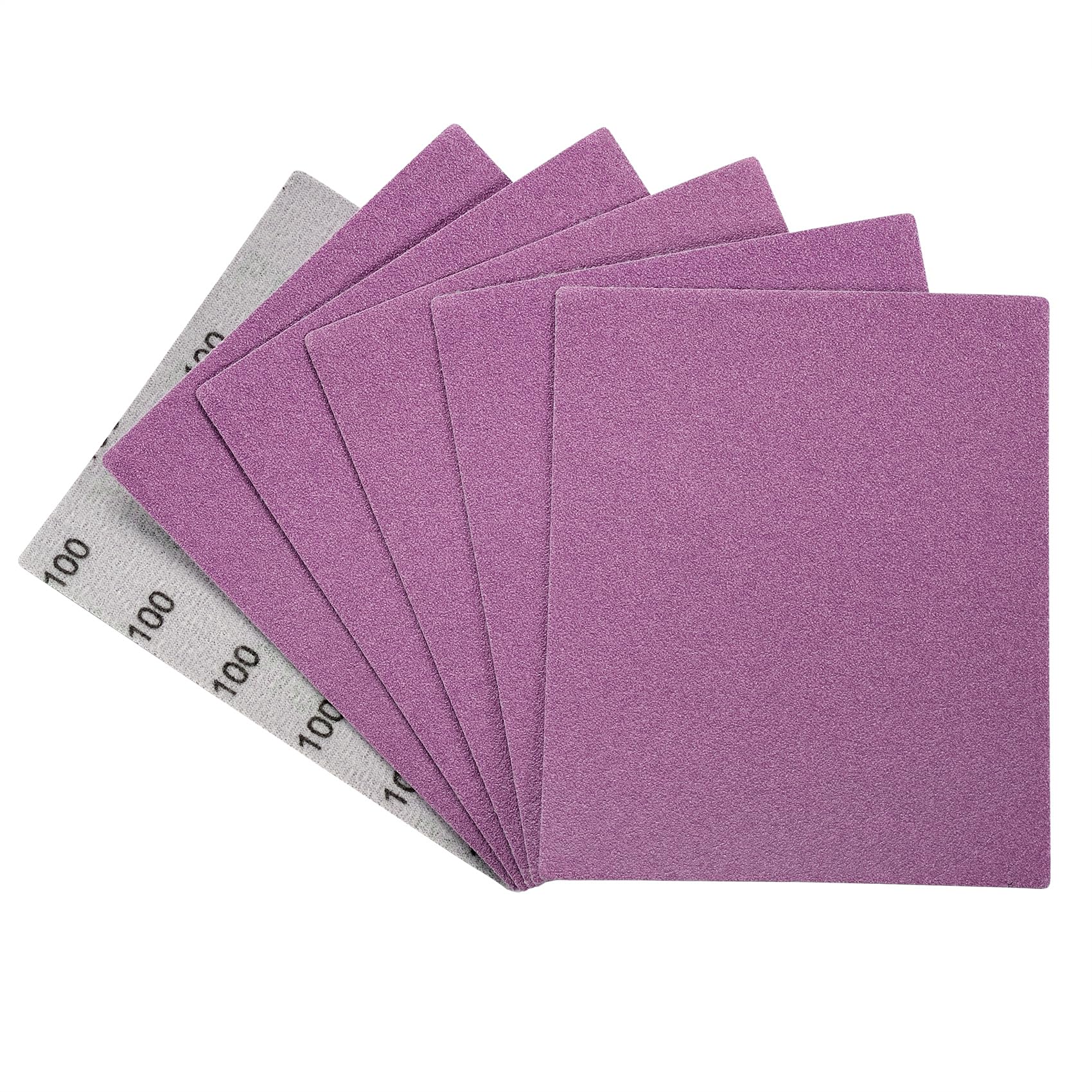 MAXMAN 1/4 Sheet Sandpaper Sheets, 20Pcs 100 Grit Sandpaper, 4.5" x 5.5" Wet Dry Palm Sander Sanding Pads, Hook and Loop Backing, Sand Paper for Wood