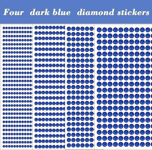 Miniatura 2 de 1799 piezas de 4 hojas de calcomanías de diamantes de imitación autoadhesivas de 0.157 pulgadas, gemas de diamantes de imitación autoadhesivas para