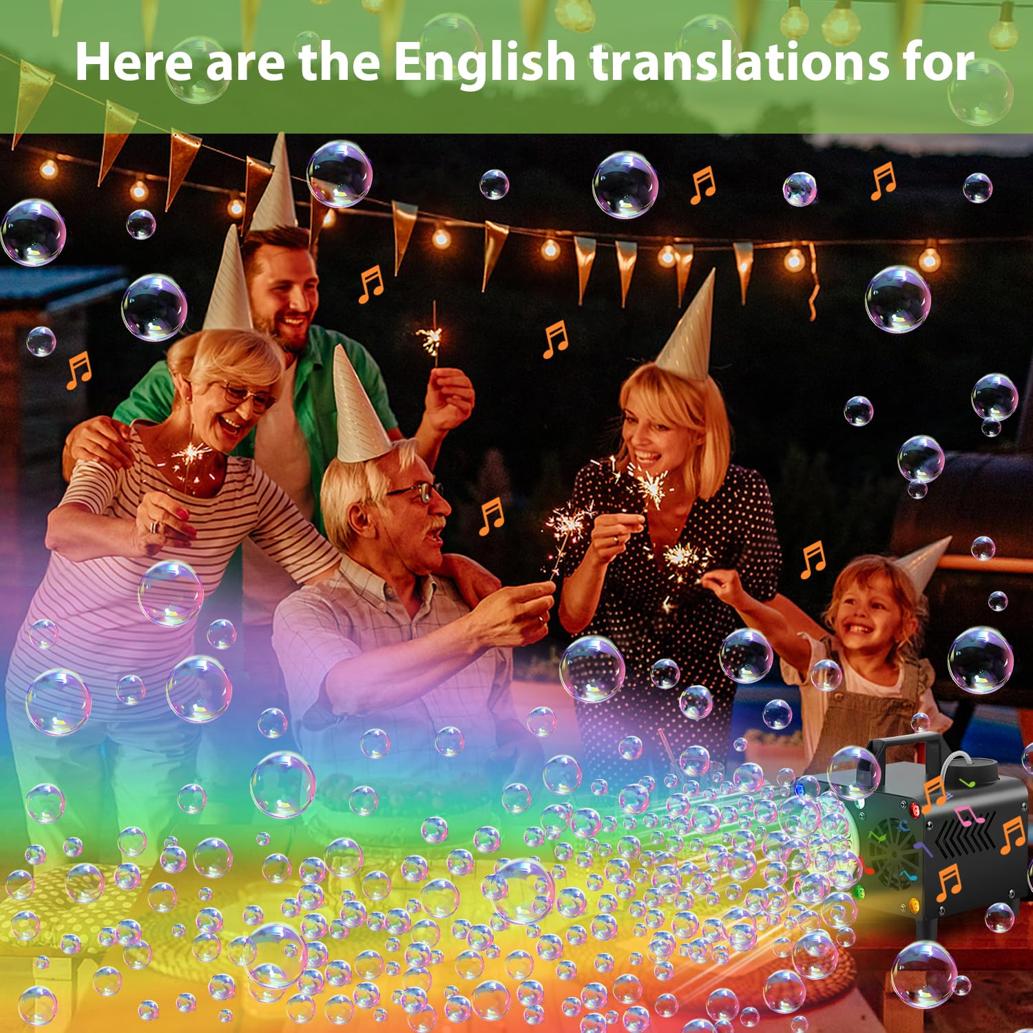 Máquina de burbujas de control remoto inalámbrico, portátil Bluetooth Bubble Blower-6 colores, mando a distancia, ideal para fiestas, bodas y niños