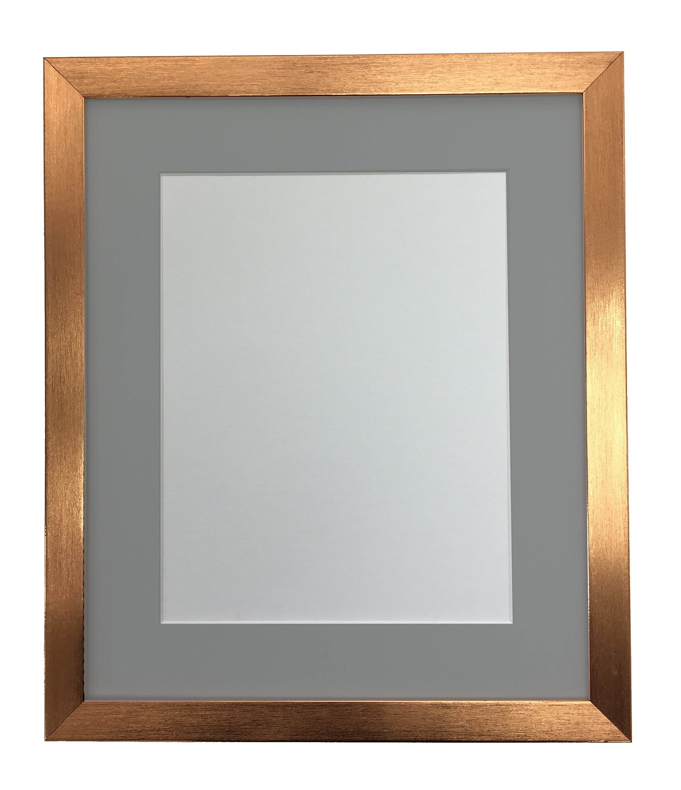 FRAMES BY POST 0.75 Inch Bronze Picture Photo Frame With Dark Grey Mount 20 X16 Image Size A3 Plastic Glass โ image 1