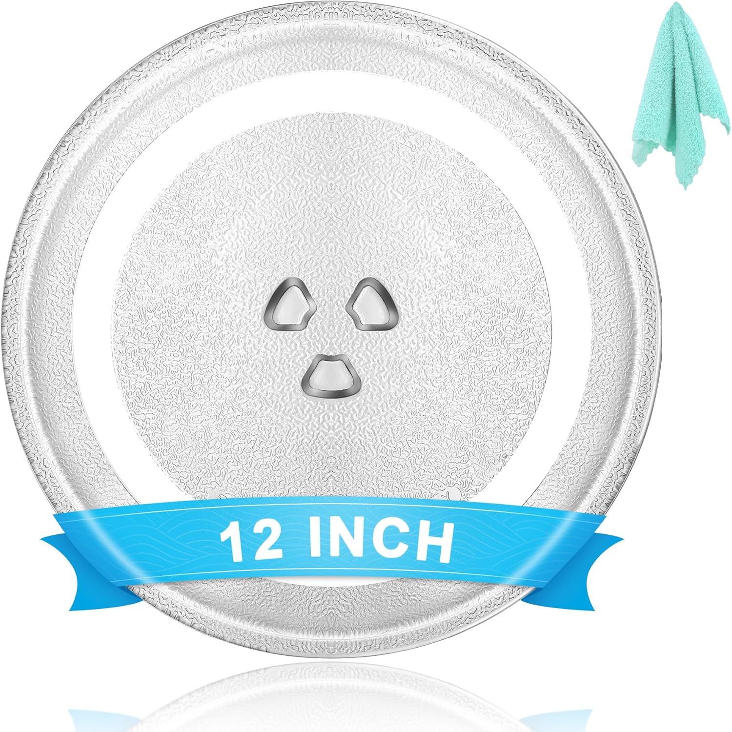 12" Universal Microwave Plate Replacement Glass Turntable | Fits GE, Panasonic, LG, Whirlpool, Maytag, Cuisinart & More 12inch