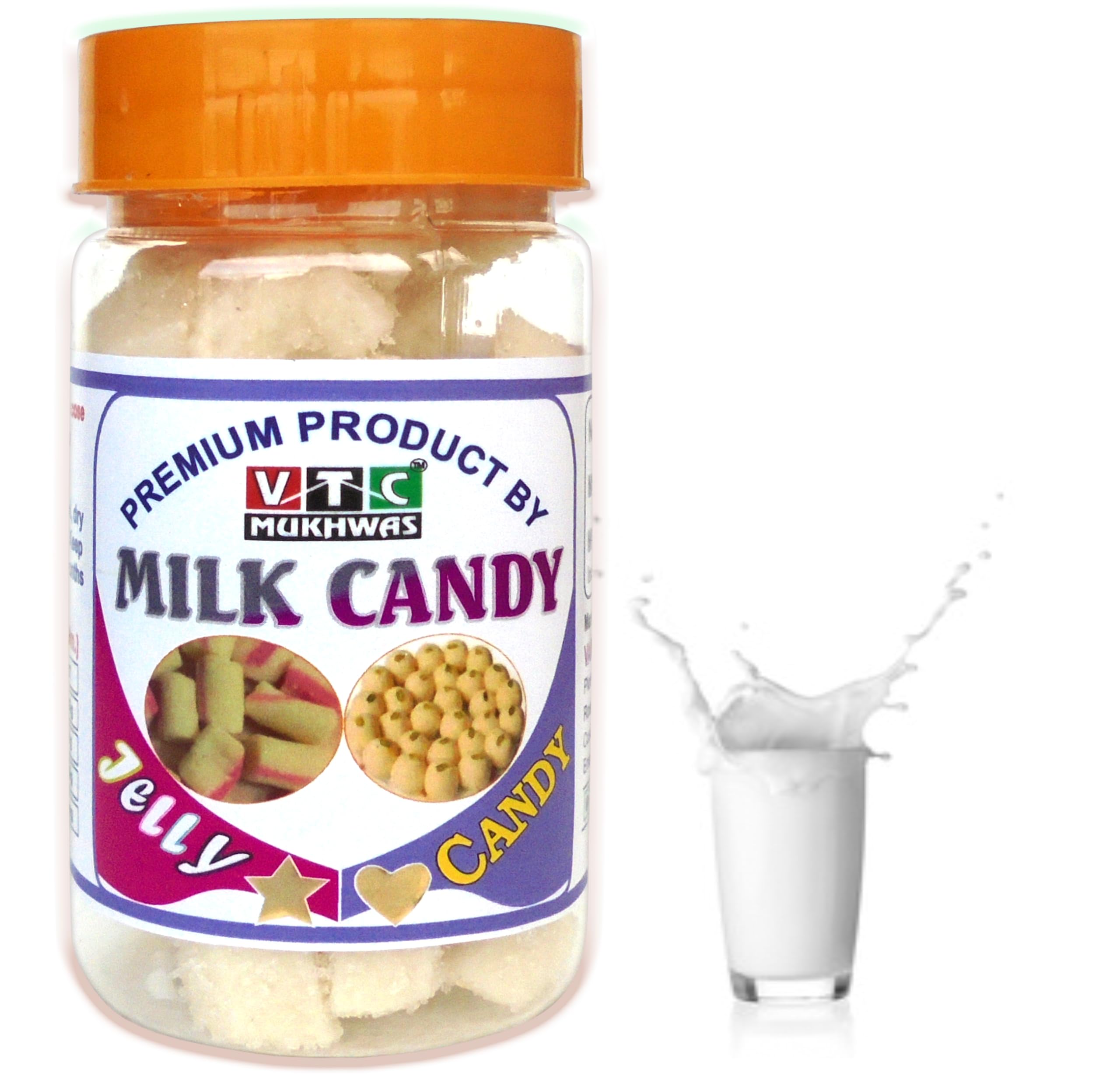 VTC MUKHWAS Tasty Real Milk Jelly Candy Sugar Coated Jelly Bites