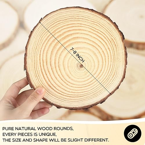 Miniatura 2 de Giegxin 15 piezas de rebanadas de madera sin terminar para centros de mesa, baby shower, centros de mesa de boda, centros de mesa de fiesta, centros