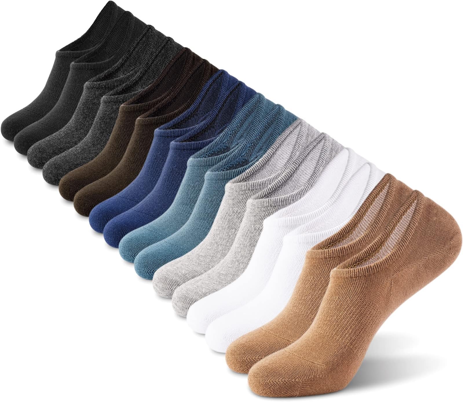 IDEGG No Show Socks Men Low Cut Ankle Short Socks for Men Casual Anti-slid Athletic Socks with Non Slip Grip for Men