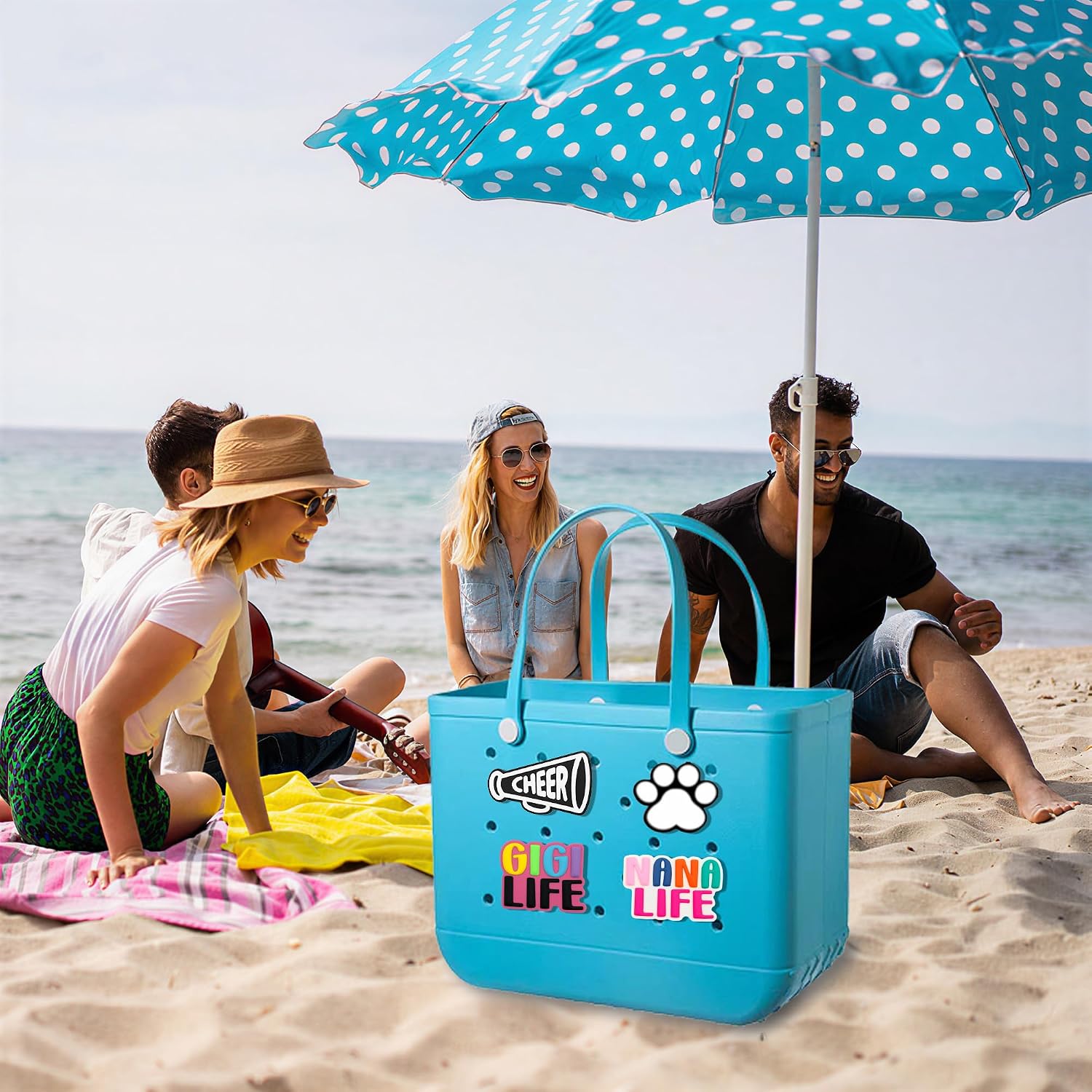 Oudizz Charms for Beach Bag, Bogg Accessories Charms PVC Rubber for Beach Bag, Insert Decorations for Beach Handbag Totes