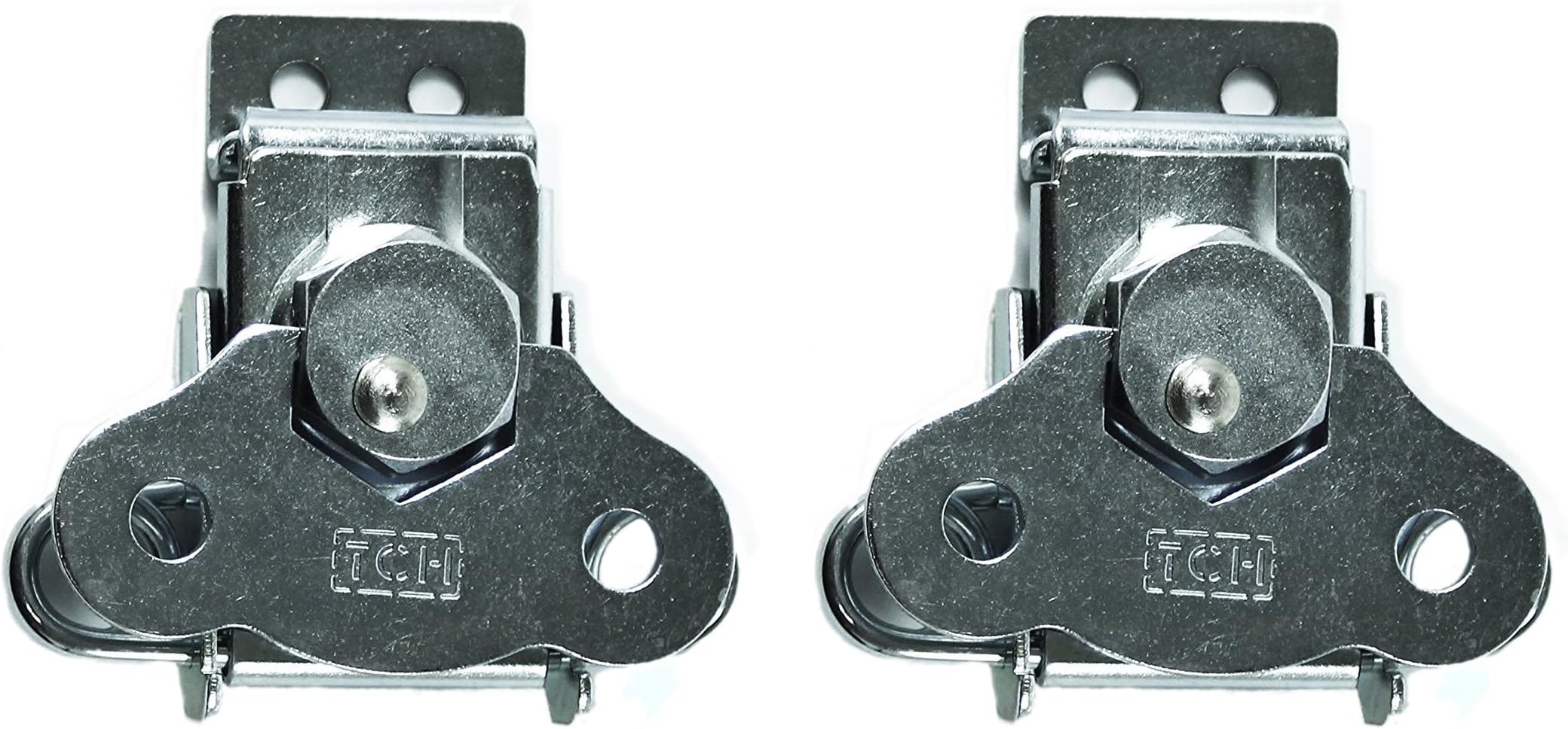 Hardware - Steel Spring Loaded Butterfly Twist Latch and Keeper | Toggle Clamp Case Box Chest Closure | 2 Pack - Silver