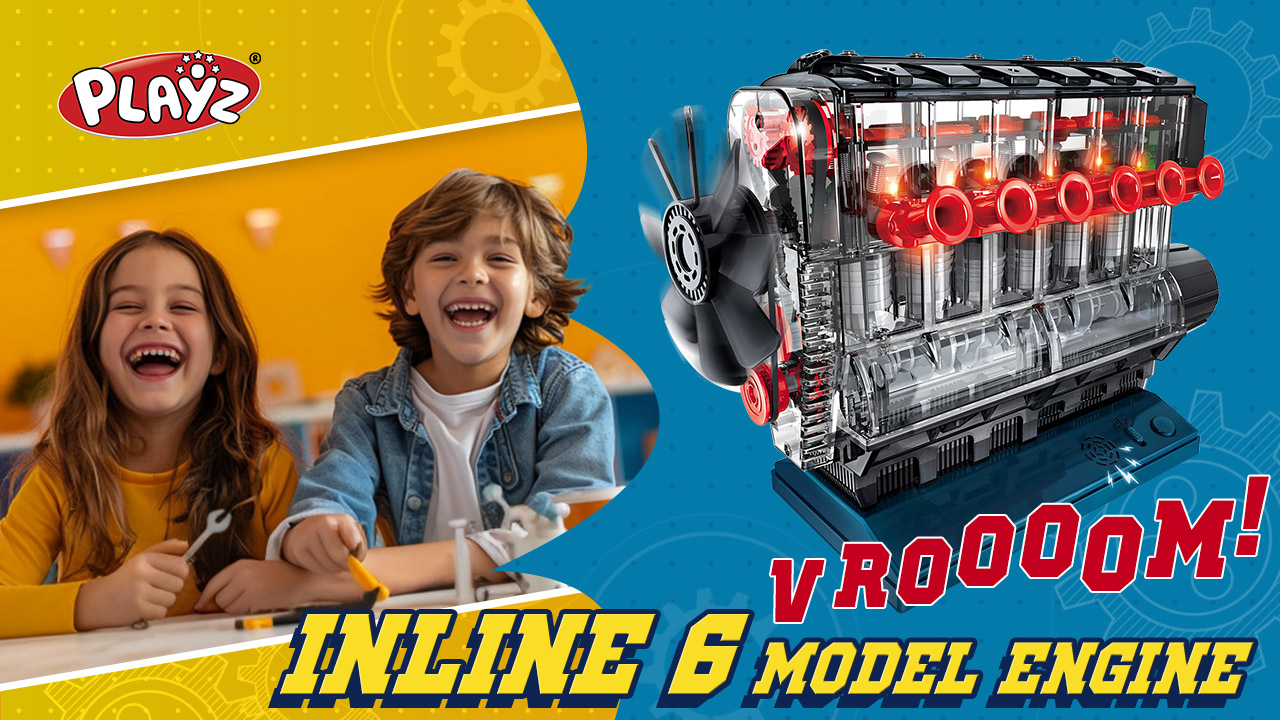 Amazon.com: Playz Inline 6 Engine Model Kit - Build Your Own STEM