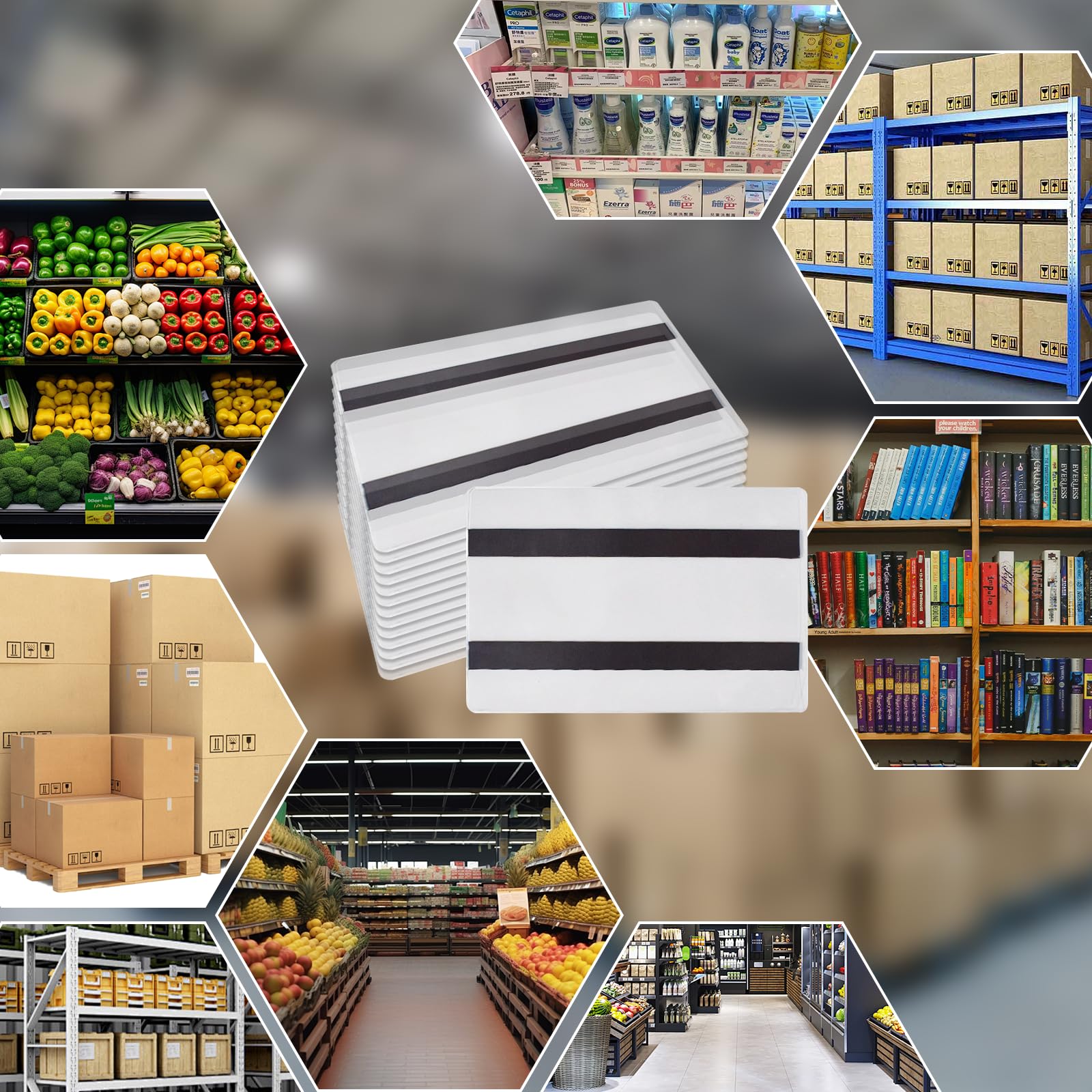 50 soportes magnéticos para carteles, bolsas de vinilo, soporte para palés con apertura lateral para oficina, tienda, hogar