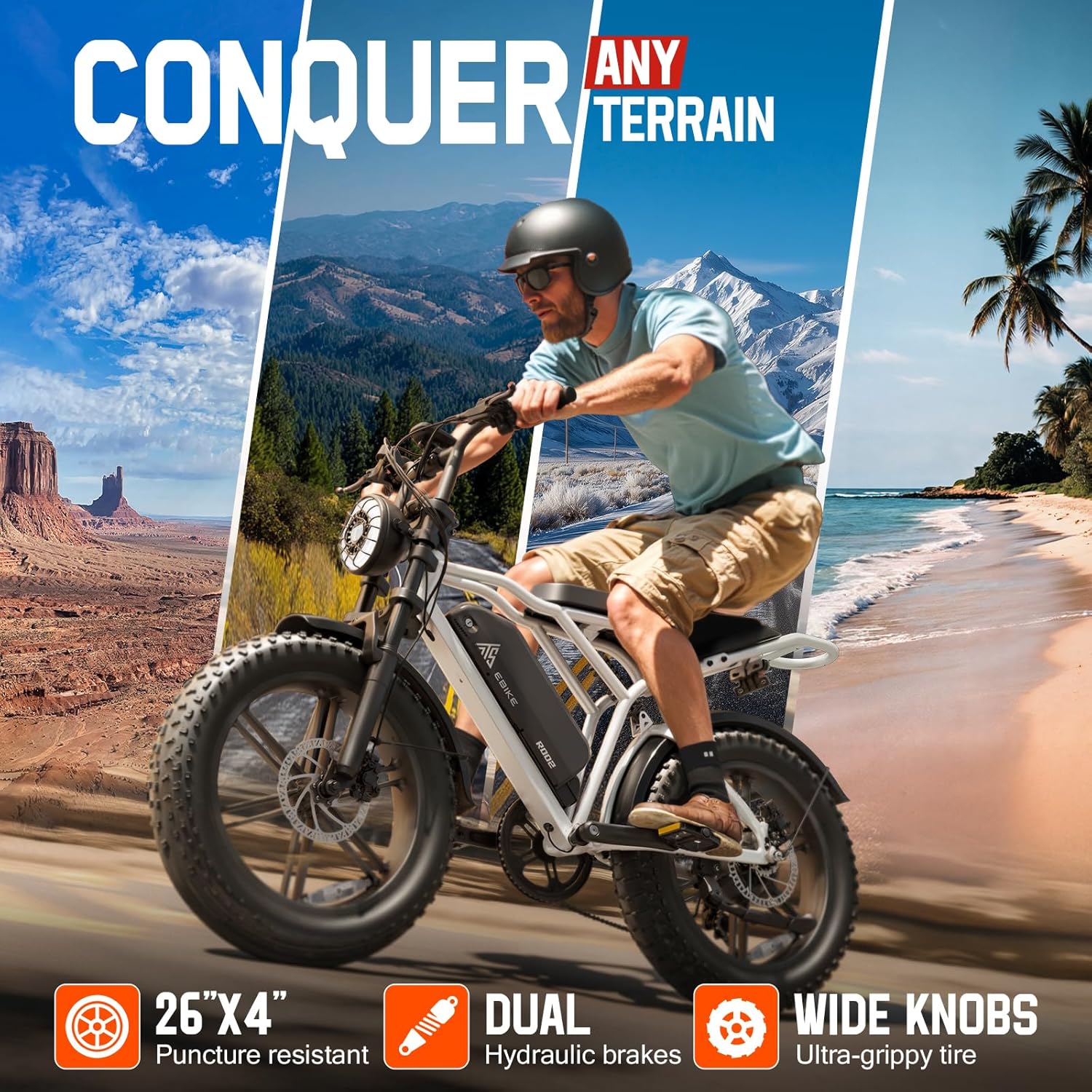 TST Electric Bike for Adults 1500W Peak 20" Fat Tire All-Terrain E-Bike 60/110 Miles 28 MPH Electric Dirt Bike - 48V 15/25 AH Battery Tested to UL 2849 Powered Electric Bicycle
