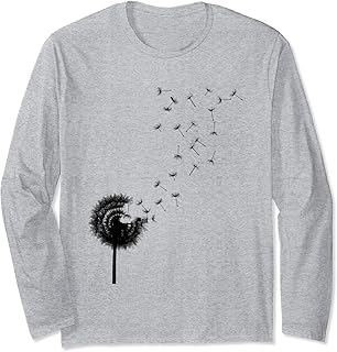 Urban Hedgehog Yellow Weed Dandelion Seeds Cute Fashion Urban Wear Trendy Long Sleeve T-Shirt