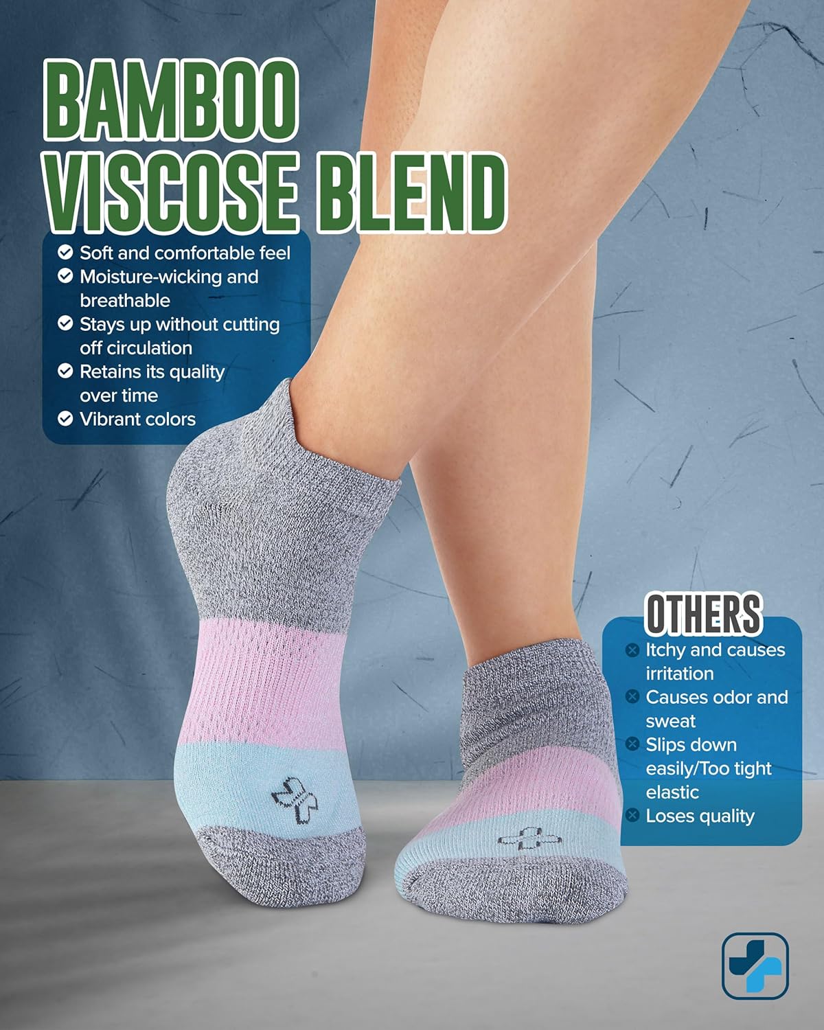 Doctor's Select Viscose Bamboo Ankle Diabetic Socks for Women and Men - 6 Pairs | Super Soft, Non Binding, Loose Wide Top - Image 3