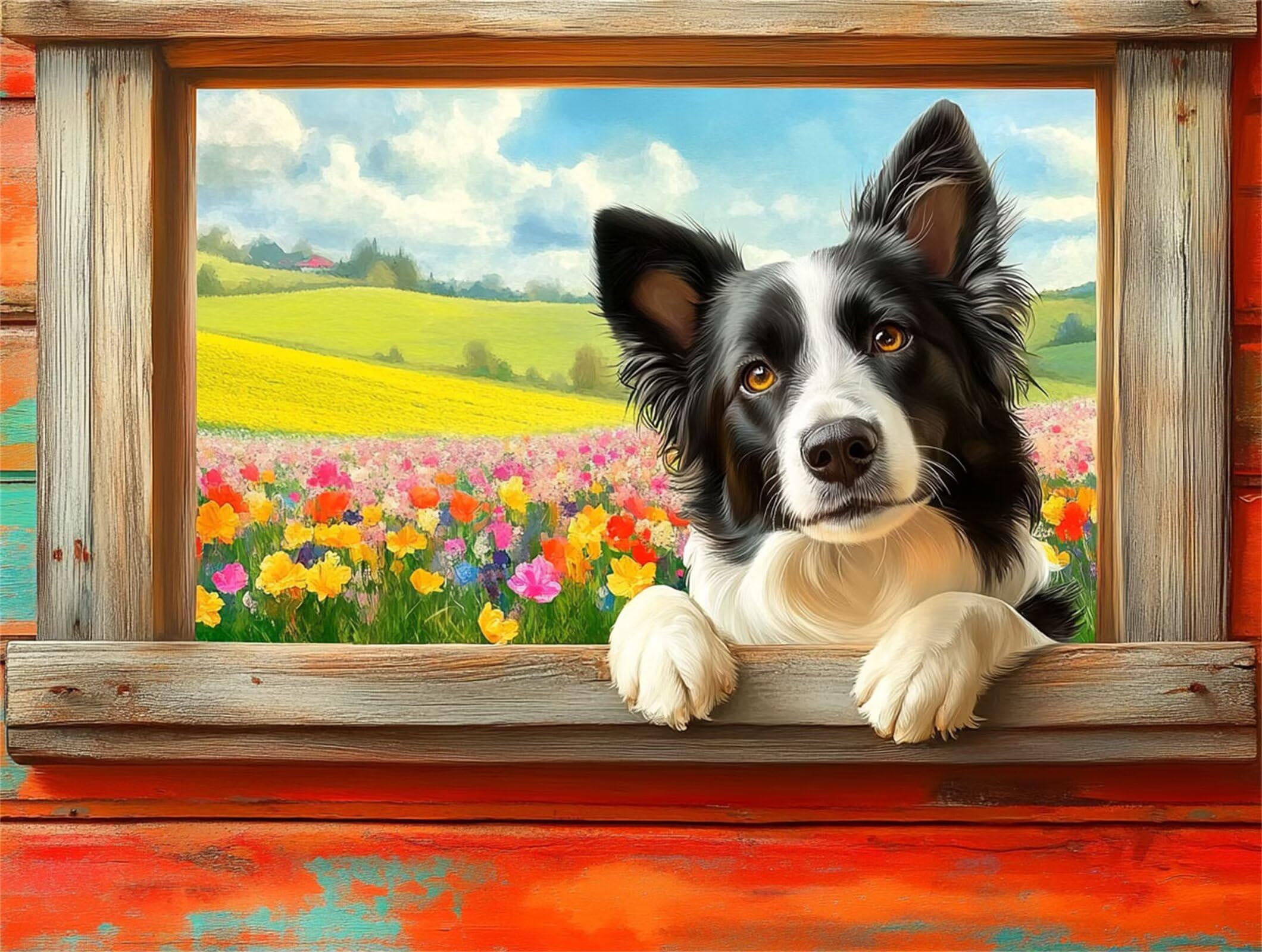 Dog Diamond Art, zestawy do malowania diamentami 5D dla dorosłych 61x81.3