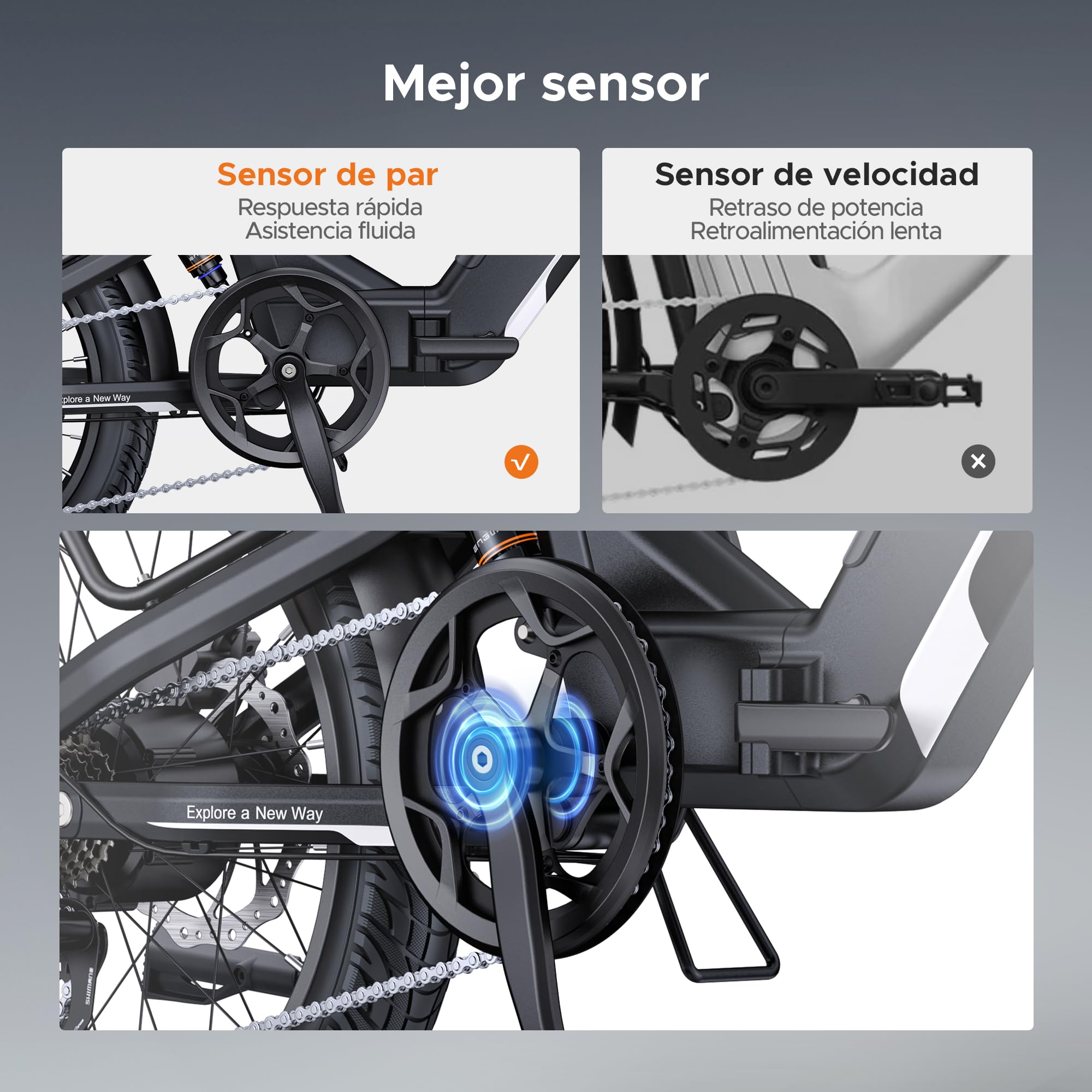 ENGWE L20 3.0 Boost Bicicleta eléctrica, batería de 48 V y 13,5 Ah, hasta 135 km, Sensor de par y Frenos hidráulicos, neumáticos 20x3,0, compatibilidad con aplicación