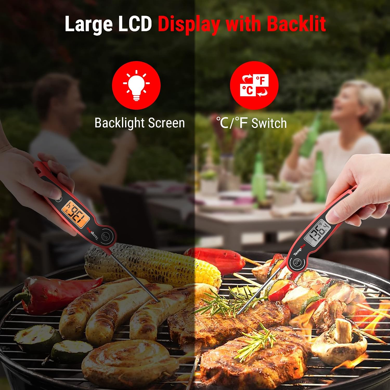 LCD Display with Backlight and Unit Switch