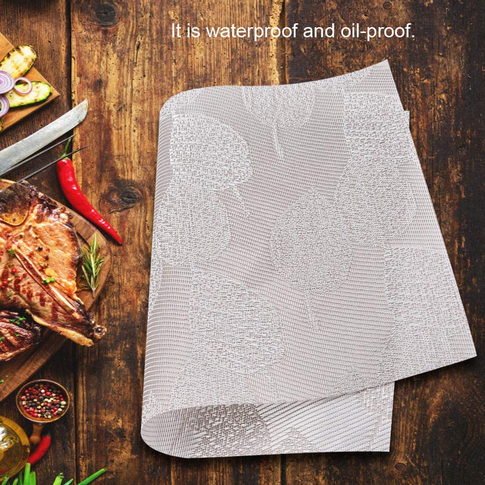 Napperon imperméable pour Table, Tapis de Vaisselle Lavable (Marron) (Blanc)