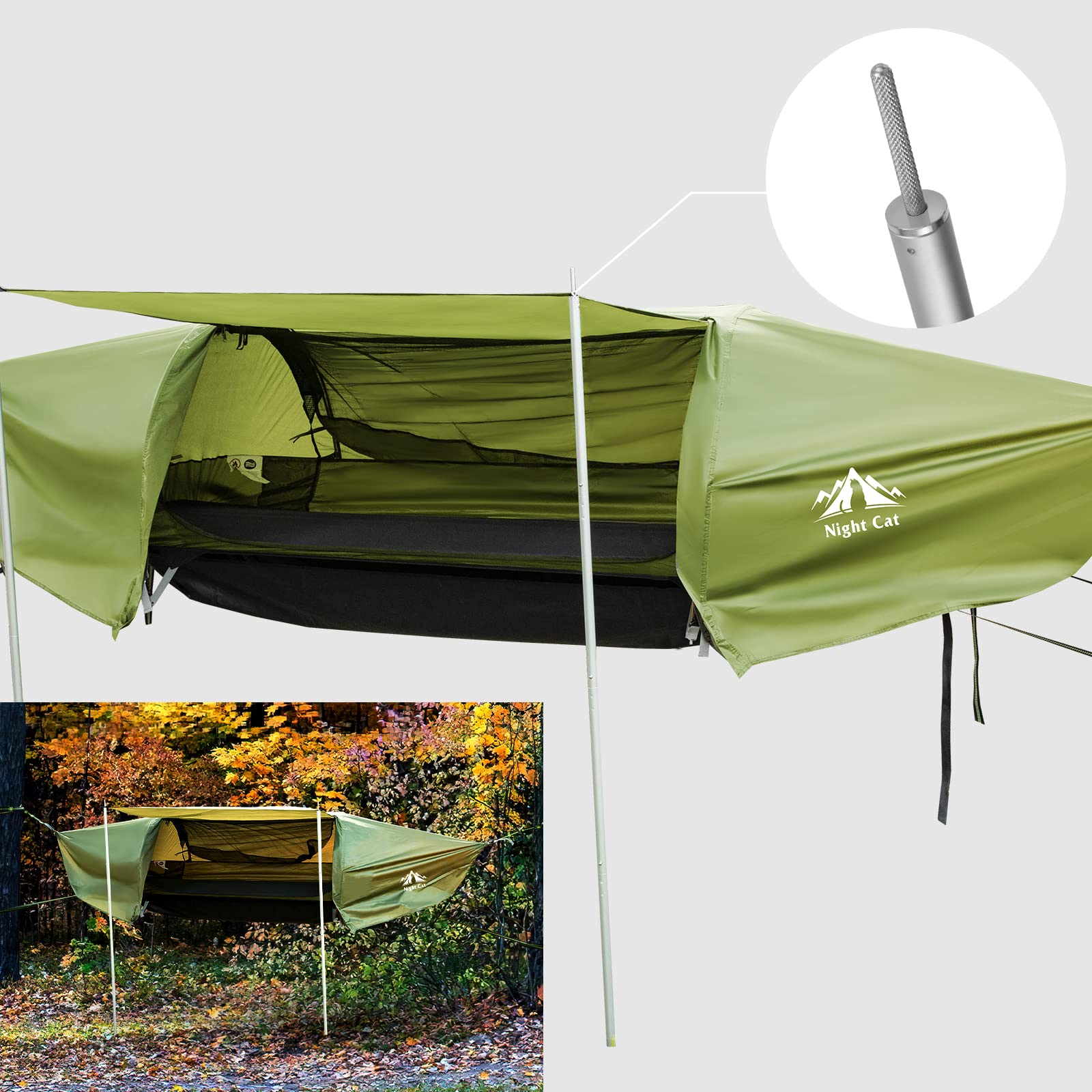 Night Cat Postes para Toldos Carpas de Playa Refugio de Playa Lonas Toldos Aluminio Longitud Ajustable Uso Flexible
