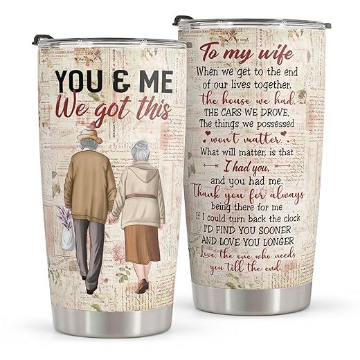 Macorner Gifts for Wife - Wife Gifts - Romatic Valentines day gifts for Her - Valentines day gifts for wife - Stainless Steel Tumbler 20oz I Love You Wife Gifts