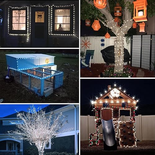 Miniatura 4 de Sanjicha Luces solares, Halloween, extralargas, paquete de 2, tira de luces, cable plateado impermeable, 8 modos de iluminación, guirnalda para