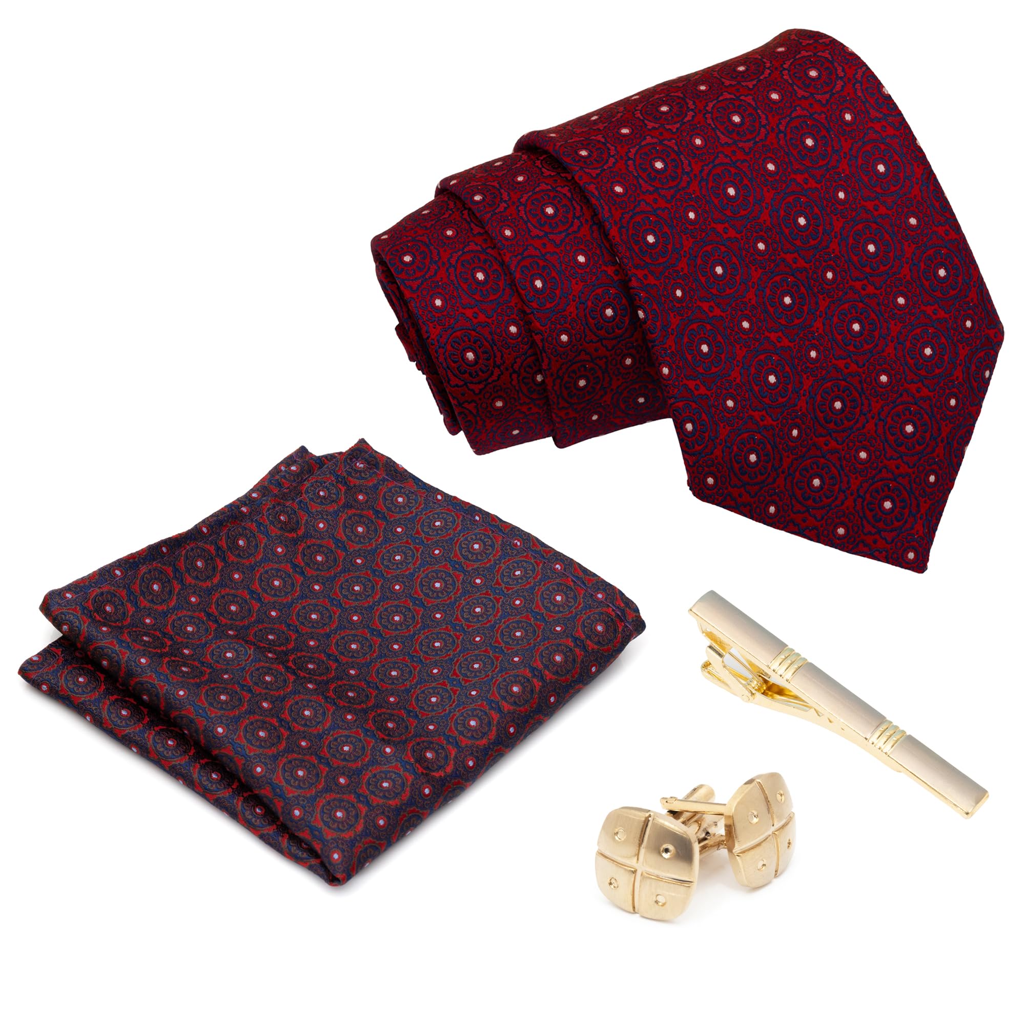 to the nines Men's Tie, Pocket Square & Cuff links Set and Lapel Pin, Gift Pack for Him-picture-26