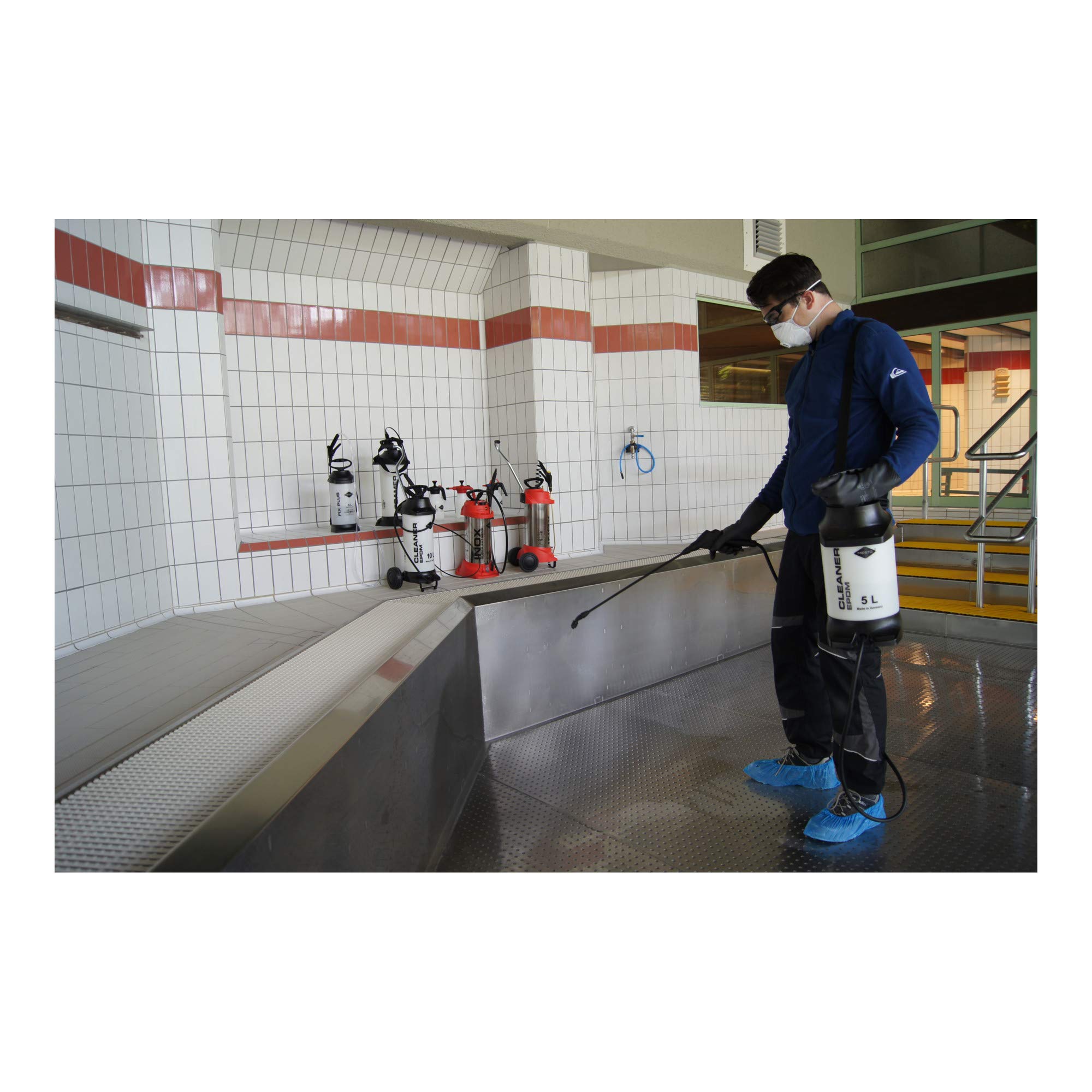 Mesto 3275PE Drucksprühgerät (für Reinigungs-/Desinfektionsmittel, Dichtungen EPDM, Spritzrohr 50 cm), Weiß, 5L