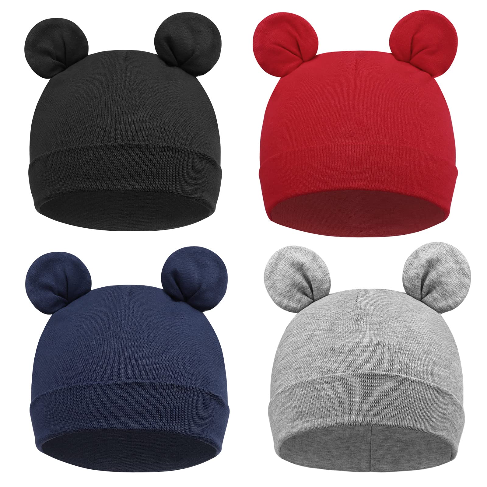 DRESHOW 4 PCS Bebé Beanie Sombrero Recién Nacidos Niño Pequeño Sombrero para Bebés Niños Gorros