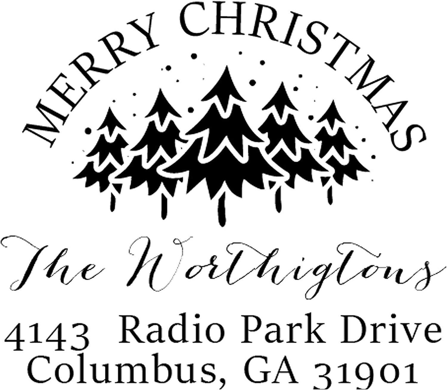 Christmas Address Label Stamp Custom Merry Christmas Stamp