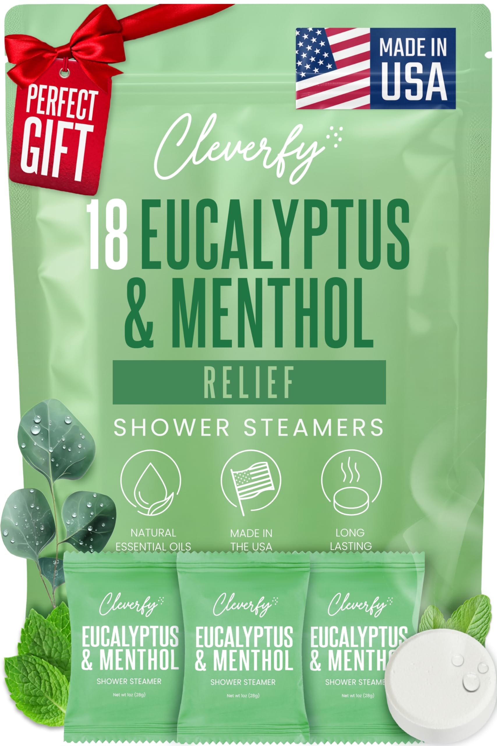Cleverfy Eucalyptus Shower Steamers 18 Tablets