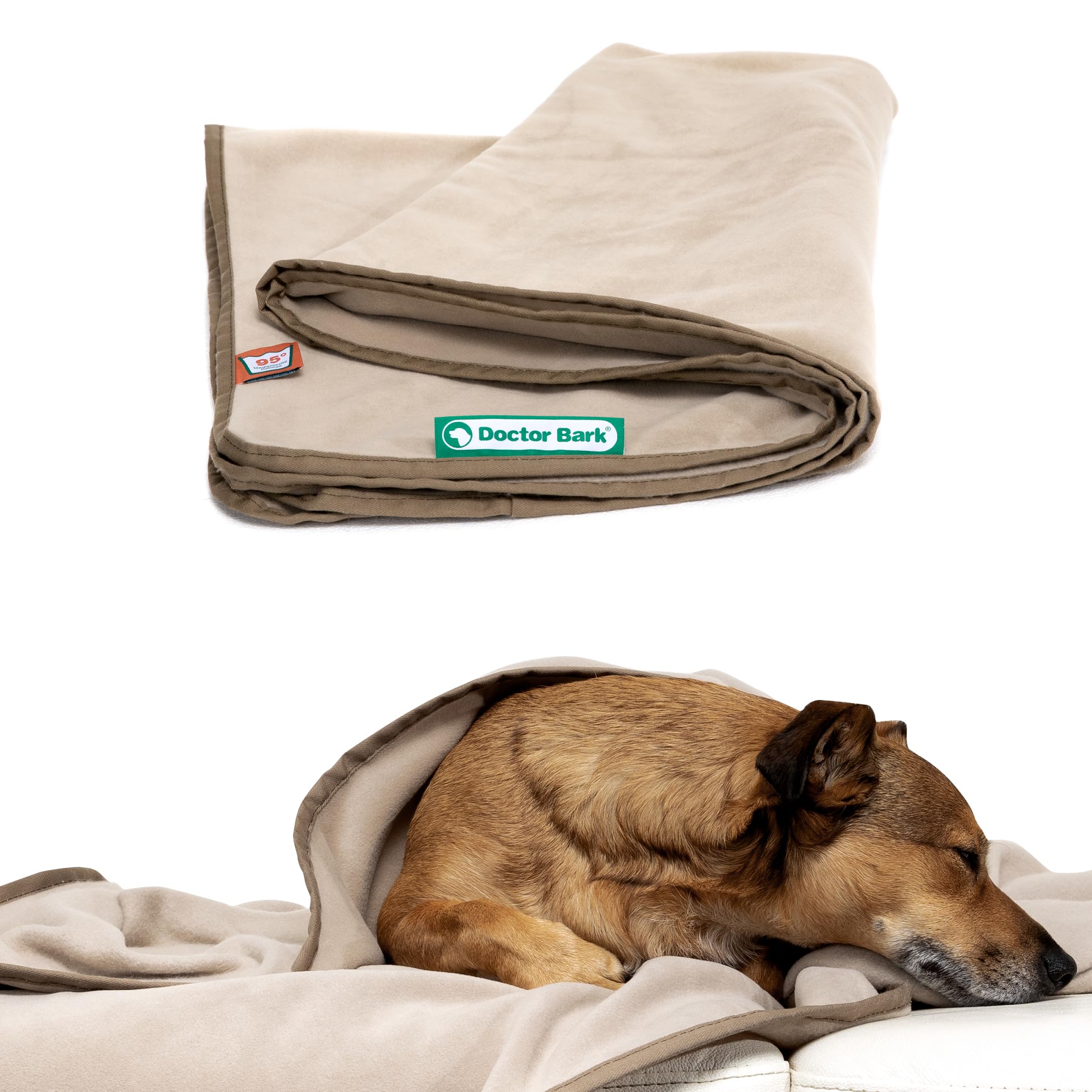 Doctor BarkCozy Dog Blanket - Hygienic and Soft Fleece, Fluffy Dog Blanket, Perfect for Sofa or Dog Bed, Washable at 95°C, Made in Germany(XL, 140 x 100 cm/beige)