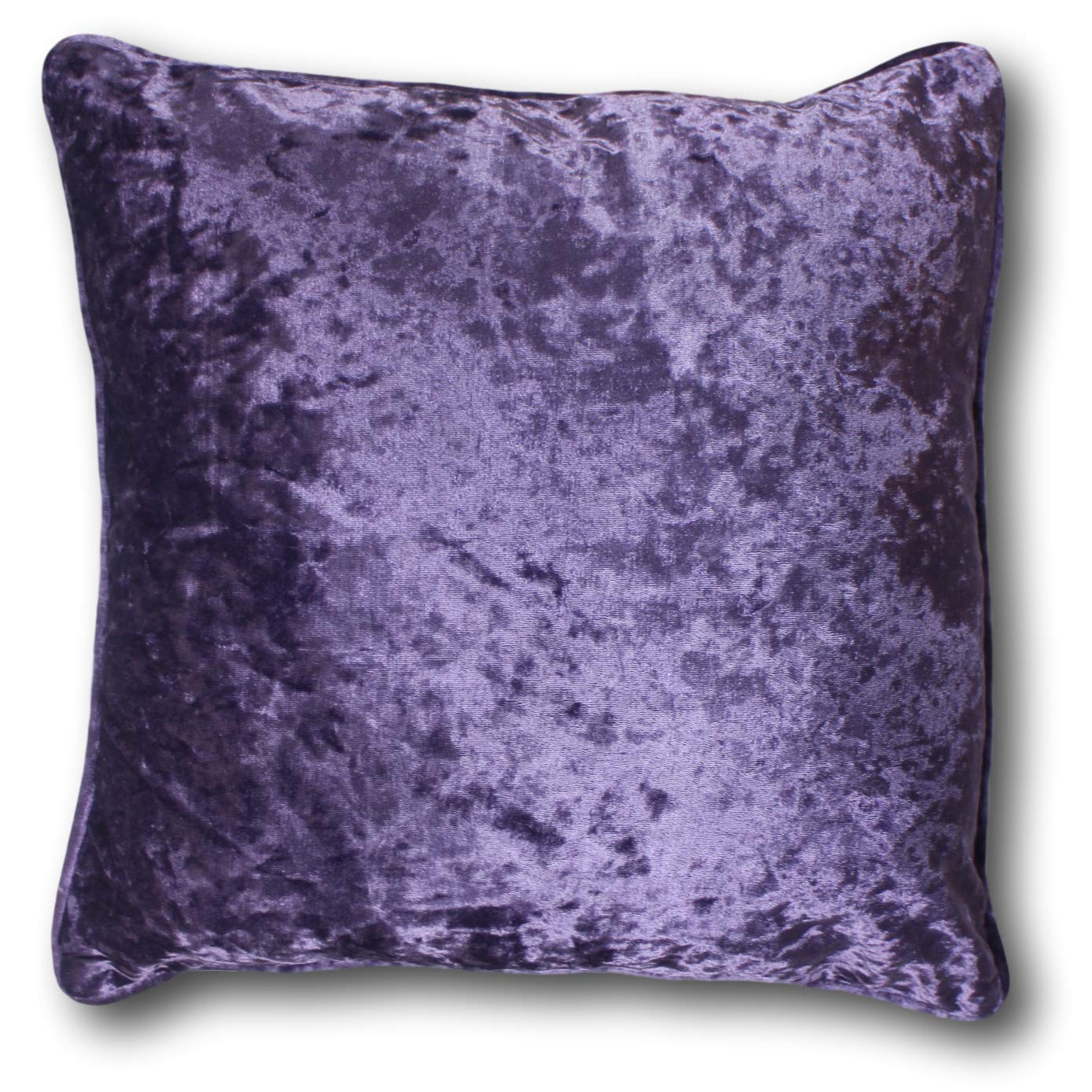 Maria Luxury Bedding & Linen 2 x Luxurious Purple Crushed Velvet Cushion Cover Purple 24" x 24" (60cm x 60cm) - Pack of 2