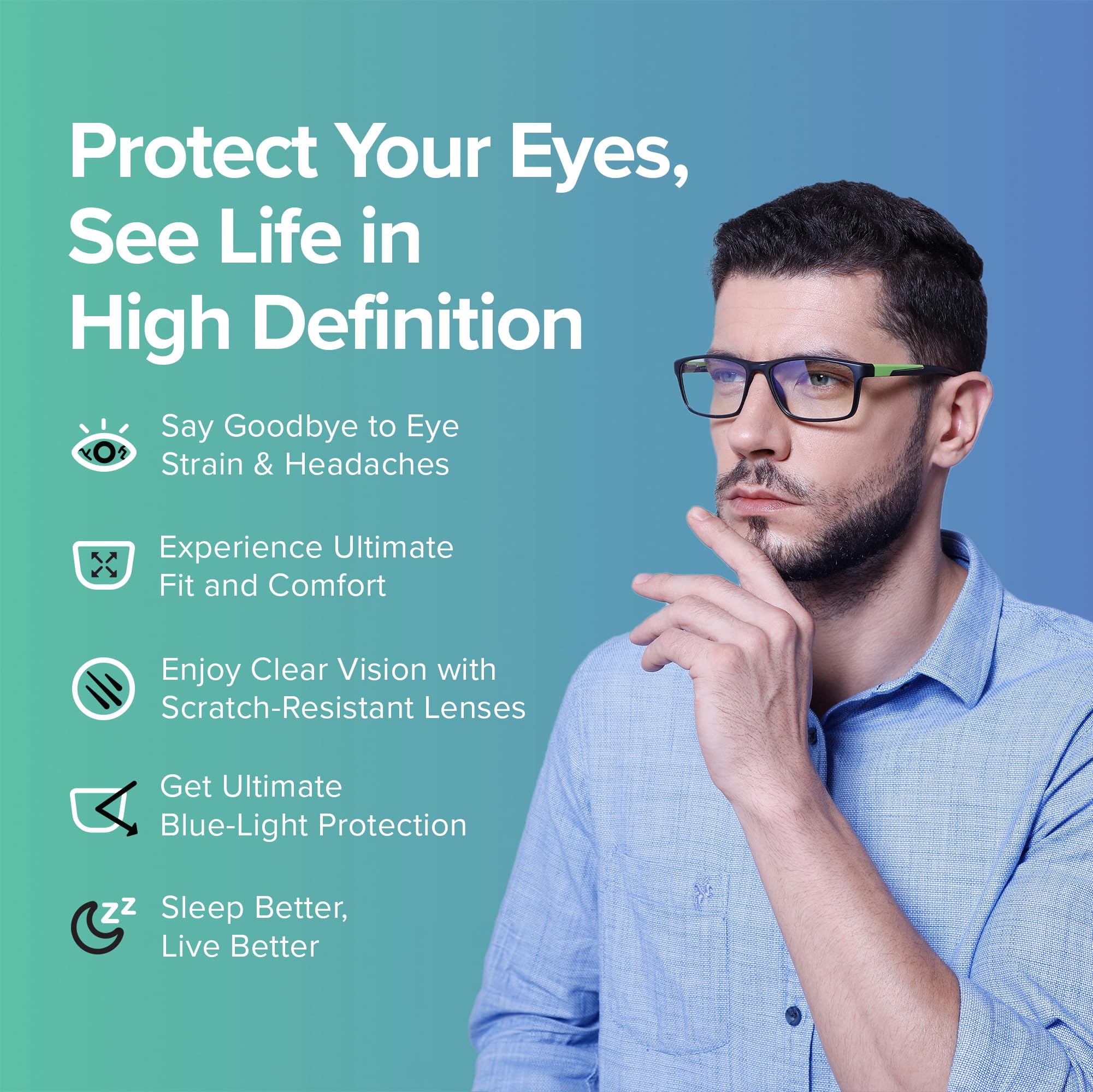 Intellilens Gafas de computadora Zero Power con corte azul | antirreflejos, ligeras y bloquean los rayos nocivos, especificaciones de protección UV, para hombres y mujeres, plateadas, cuadradas