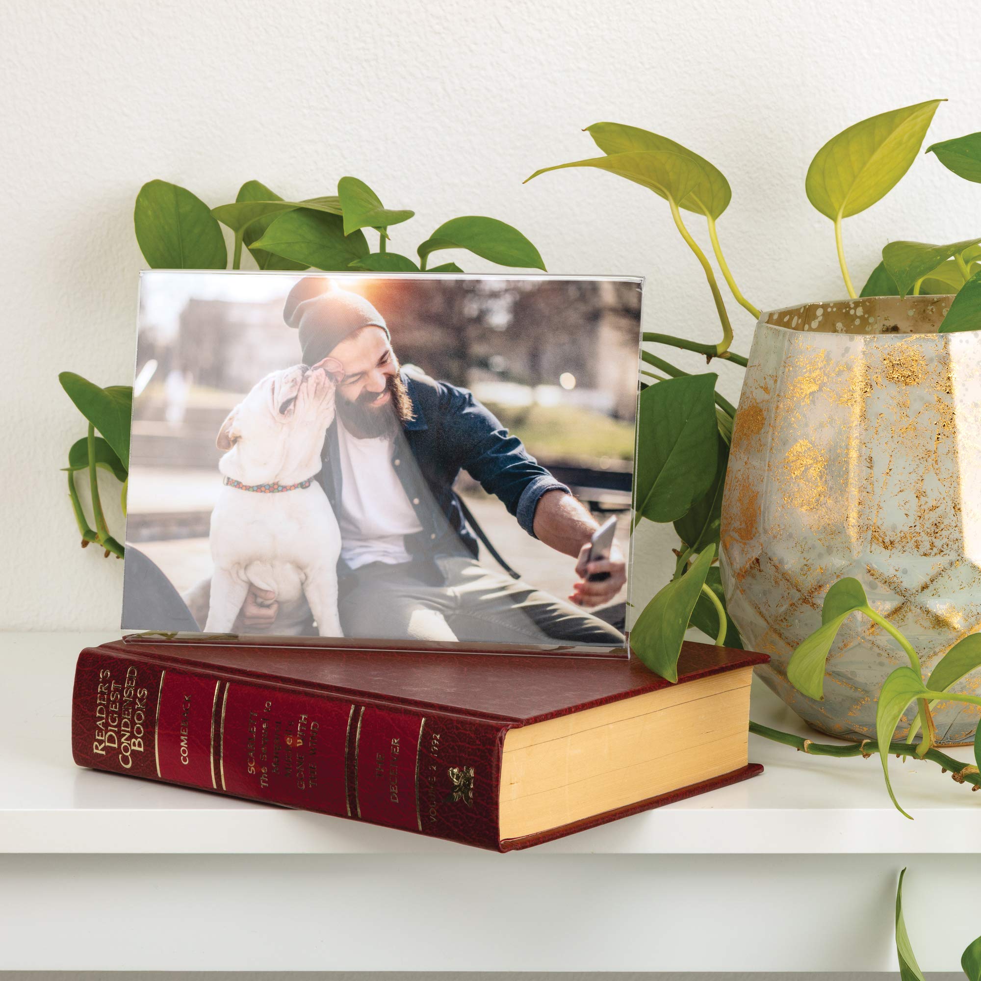 Snap 7x5 Clear Acrylic Self Standing Photo Frame, Set of 12