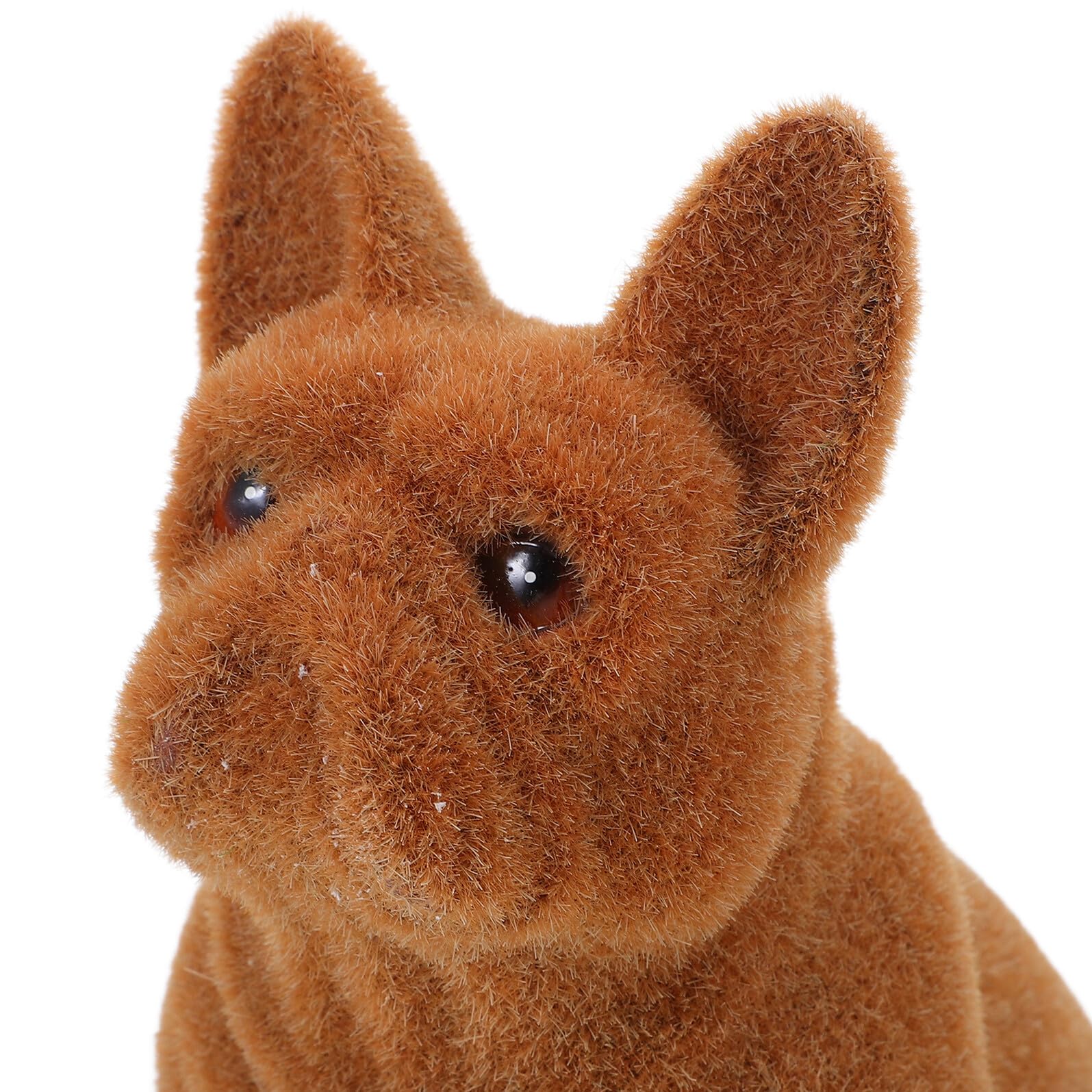 Statuetta di Cane in Resina Floccata, Design Realistico | Decorazione Versatile per Casa e Camere da Letto, Riproduzione Simulata Aspetto Artigianale e Ingombro Ridotto