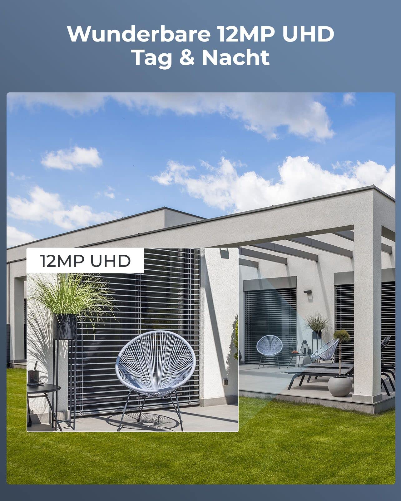 Reolink 12MP Überwachungskamera Aussen Set, 8 X PoE IP Kamera Überwachung Outdoor, Spotlights, Personen-/Fahrzeugerkennung, 2-Wege-Audio, 24/7 Farb-/IR-Nachtsicht, 16CH 4TB HDD NVR, RLK16-1200B8-A