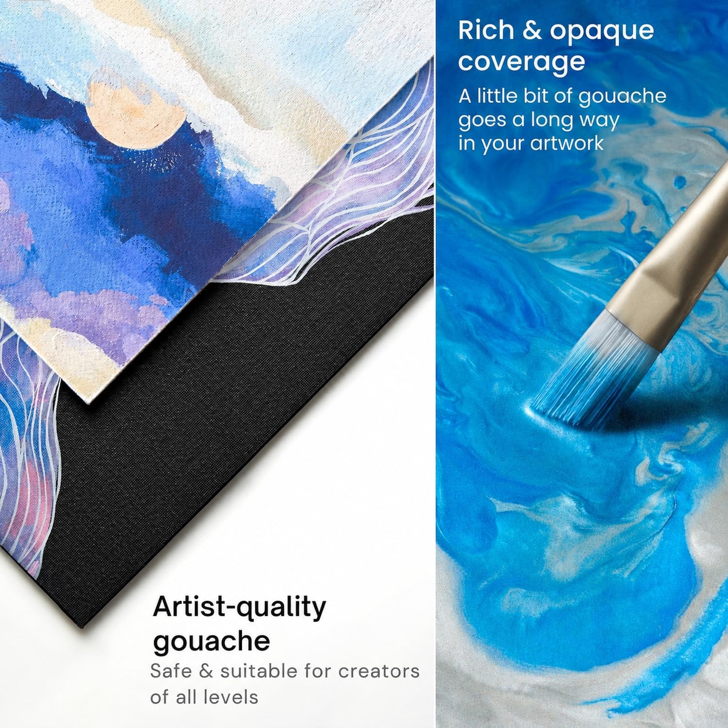 ARTEZA Gouache Premium Artist Paints Set - 24 Colors (24 x 12 ml / 0.74 US fl oz) 2