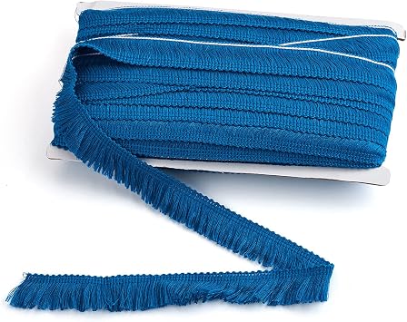 MegaPet 27 Yards Blue Fringe Ribbons 1 Inch Fringe Trim Tassel Ribbon Polyester Tassel Lace Trim Fibre Ribbons for Sewing Quilting DIY Home Decoration Clothing Cushions Pillow Curtain Home Crafts