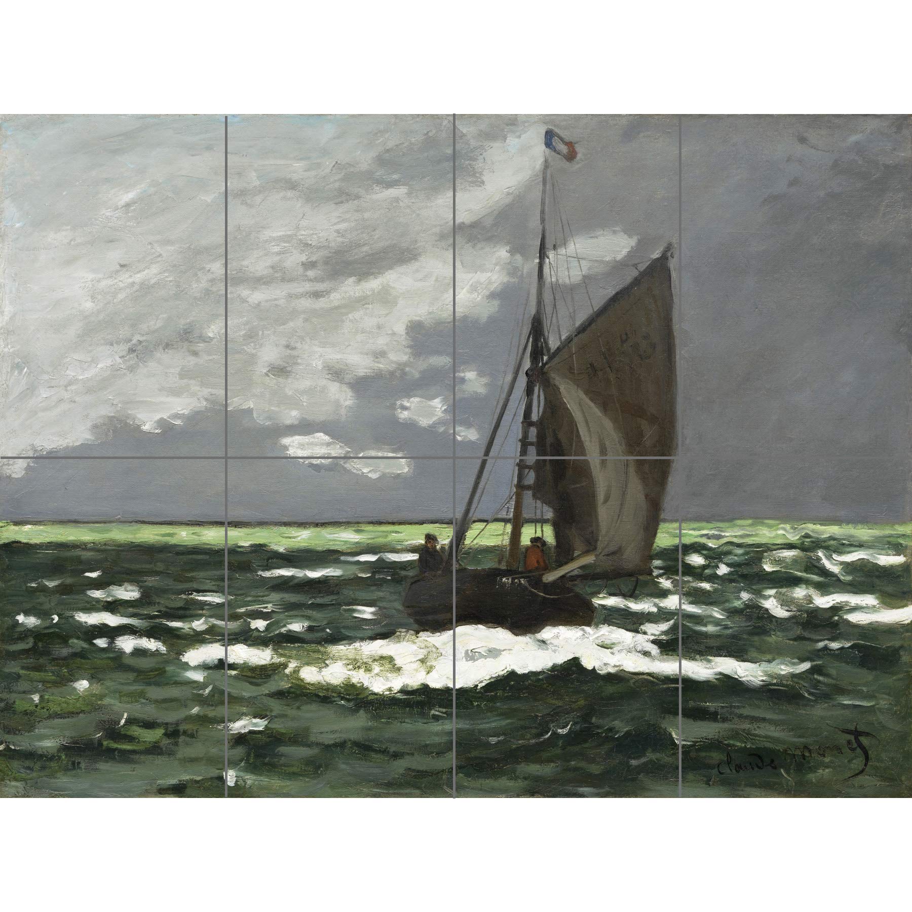 Artery8 Claude Monet Seascape Storm 1866 Painting XL Giant Panel Poster (8 Sections)