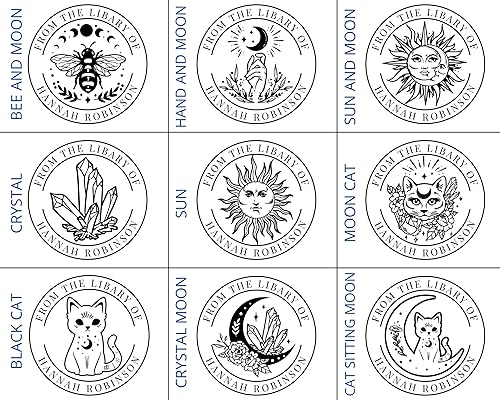 Miniatura 3 de de The Library of Ex Libris Book Stamp, sello de biblioteca personalizado, monograma de regalo personalizado para profesores o sello de goma con