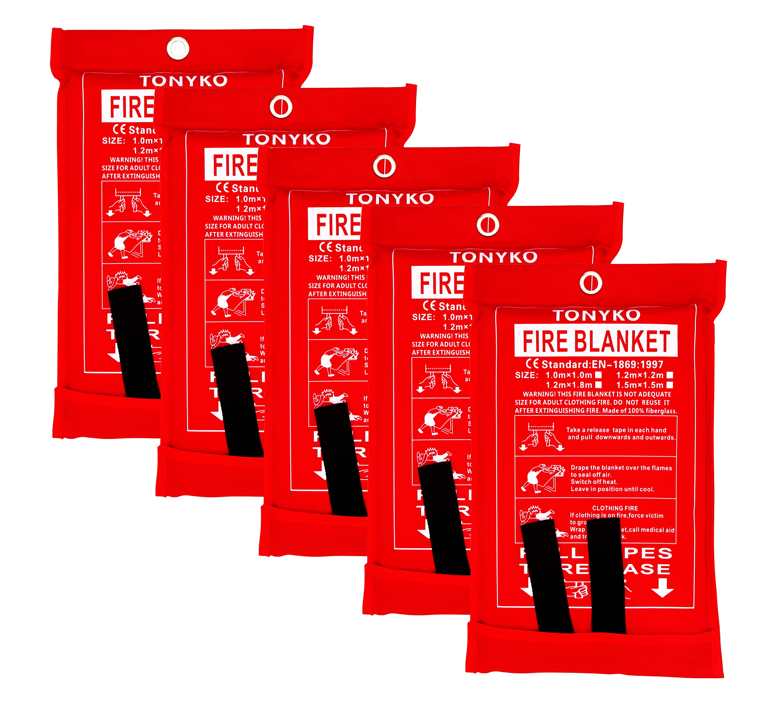 TONYKO Emergency Fire Blankets, Flame Retardant Protection and Heat Insulation Designed for Kitchen,Fireplace,Grill,Car,Camping