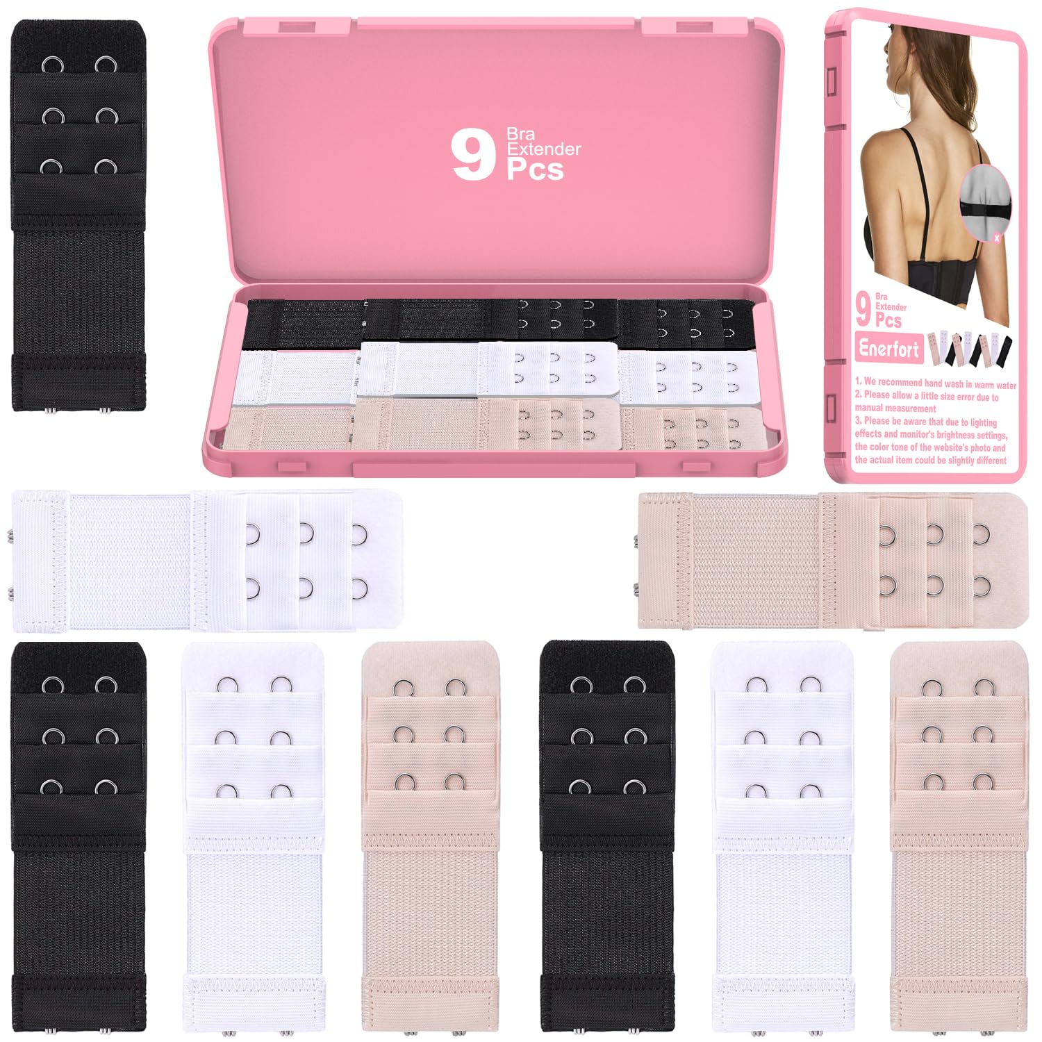 Womens Comfortable Bra Extender Soft Bra Extension Strap with Case for all Bra Brassiere Models Ladys Bra Extender