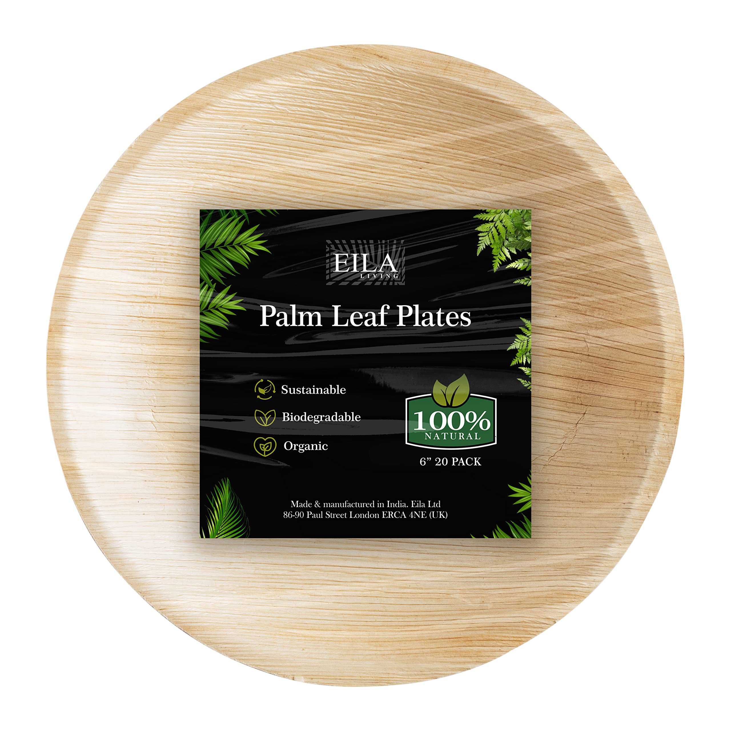 Buy 7 Inch Palm Leaf Plates Disposable Palm Plates 20 Pack 100