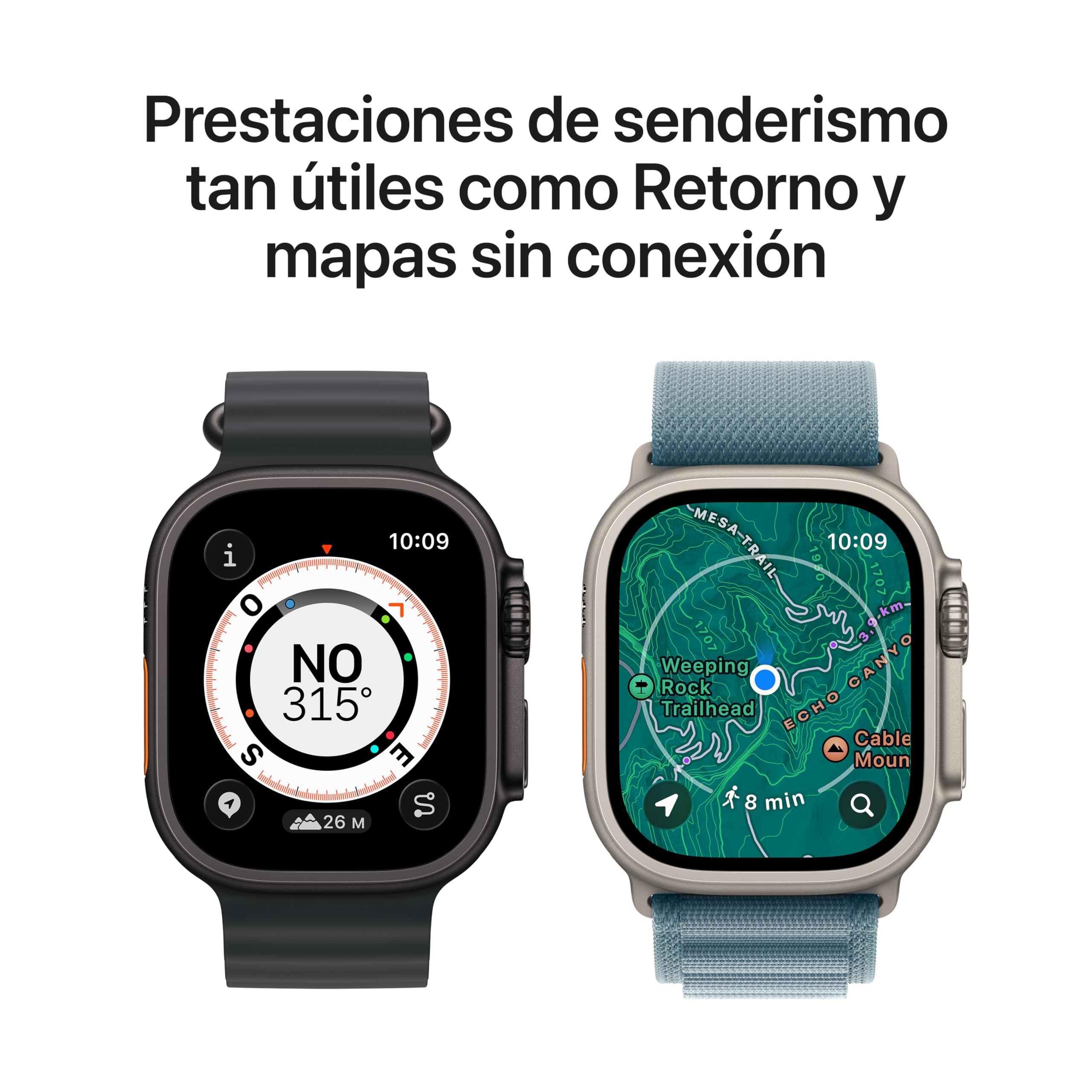 Apple Watch Ultra 3 GPS + Cellular, Reloj prémium para Running y Multideporte con Caja de Titanio Resistente de 49 mm y Correa Ocean Negra. Monitores avanzados de Salud