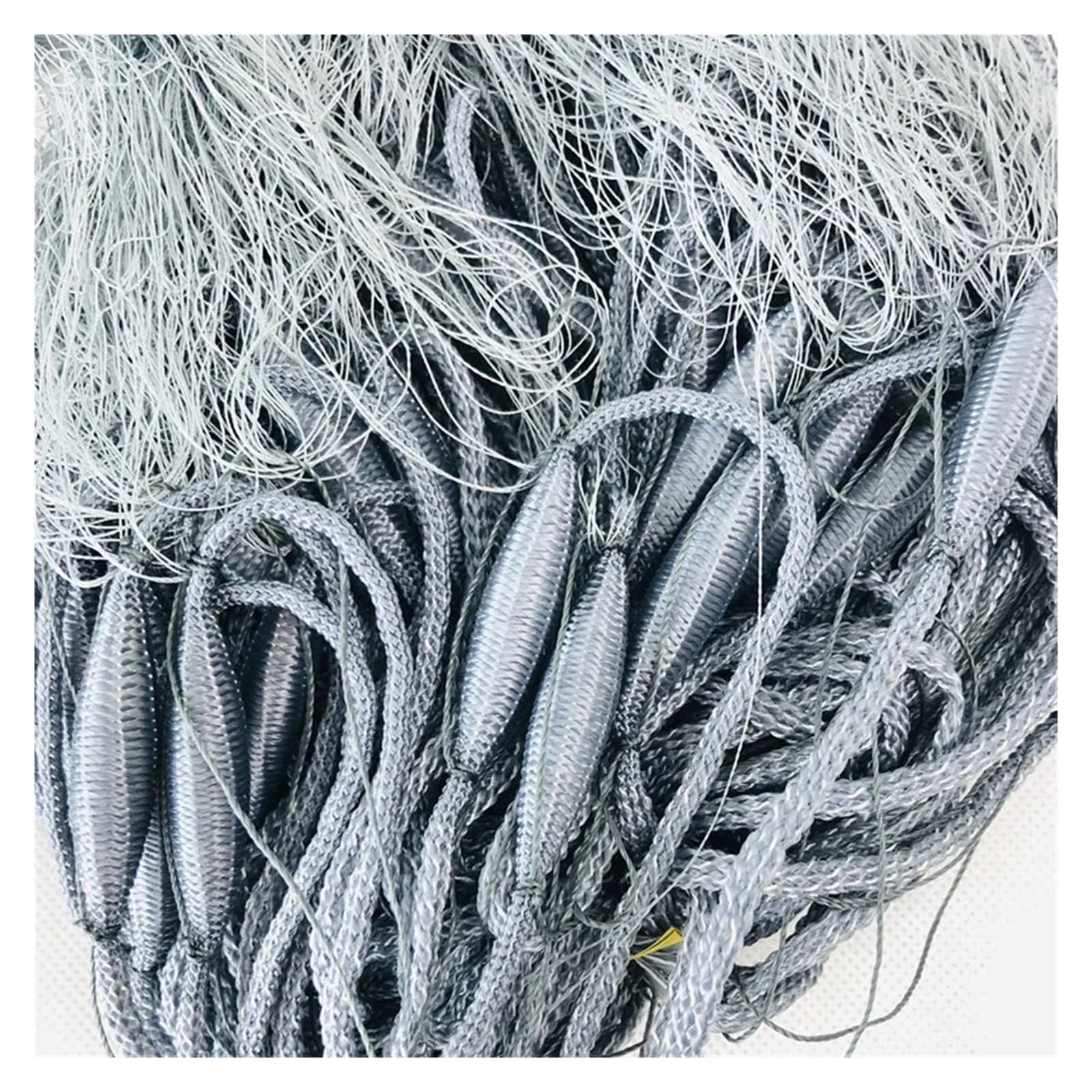 Retino da Pesca 1.5 * 30M//60M Rete da imbrocco da Pesca 3 Strati Linea Maglia di Nylon Rete da Pesca Trappola Rete da Lancio Fatta a Mano Attrezzatura da Pesca all'aperto(30M 30mm)