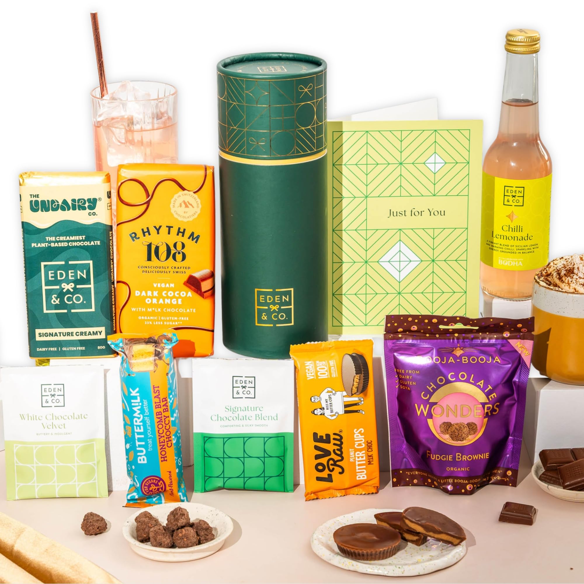 Gluten Free Hamper Gift Box with Truffles & Hot Chocolate Set, Gift Hamper For Her, Just Because by EDEN & CO