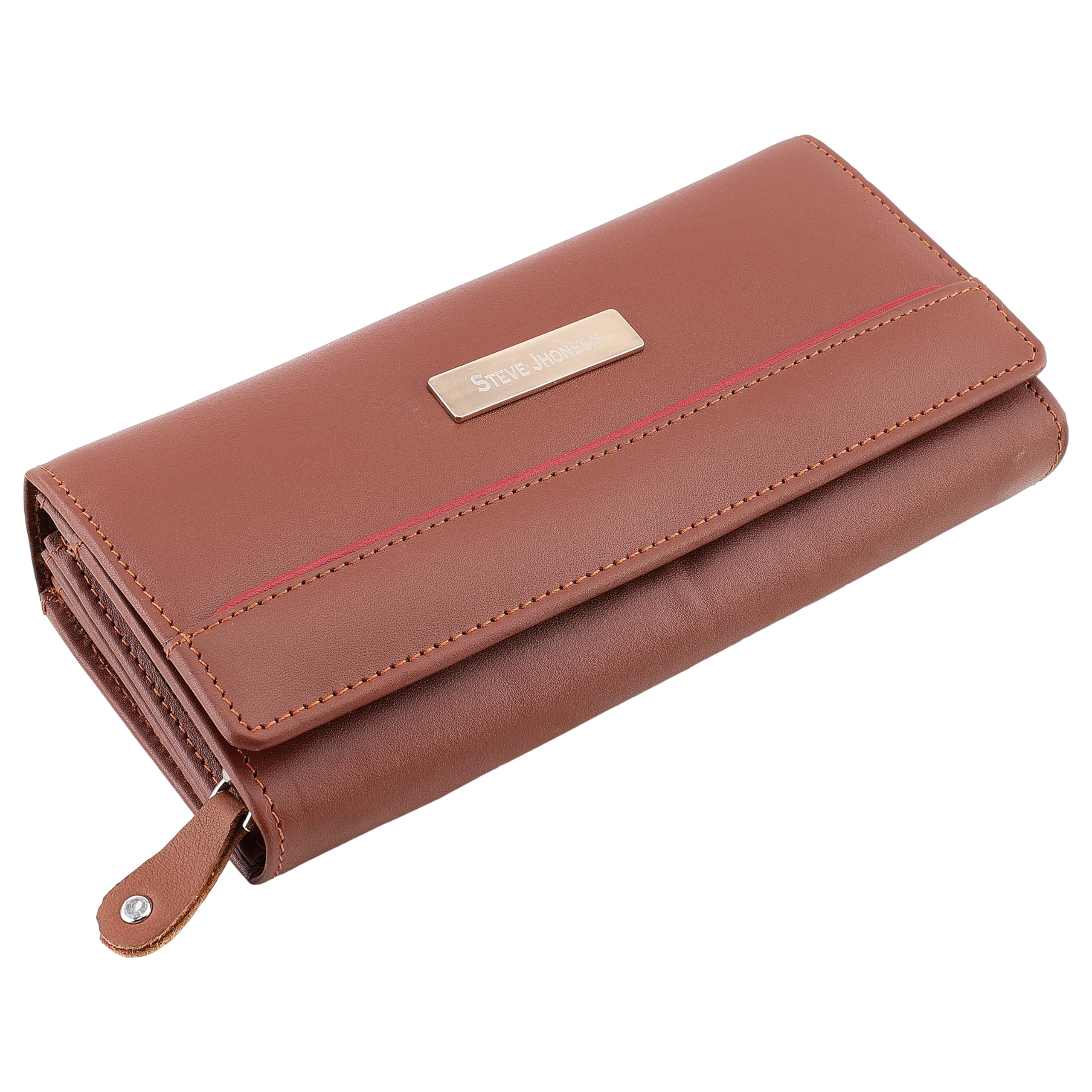 Pure Leather Wallet for Women - Women Wallet with ID Card Holder - Hand Clutches for Women - Mini Ladies Wallet with Coin Pocket (TAN)-image-30