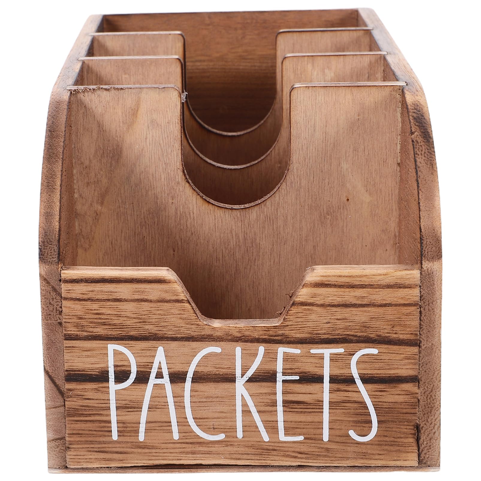 Ciieeo Wooden Tea Organizer Box Storage for Tea Sugar Seasoning Packages Compact Countertop Station