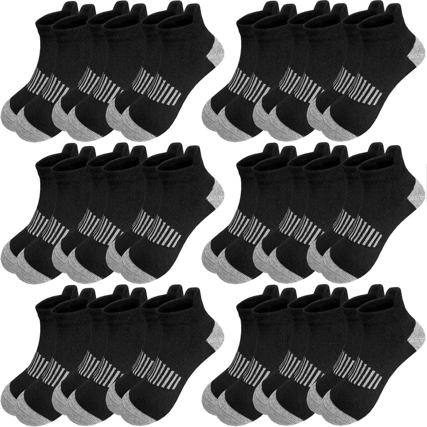 Bemeol Boys Socks 18 Pairs Ankle Socks Boy Low Cut Athletic Running Tab Sock for Little Big Kids