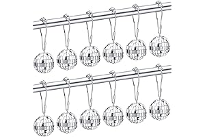 12Pcs Mirror Disco Balls Party Shower Curtain Hooks 70S Theme Party Bathroom...