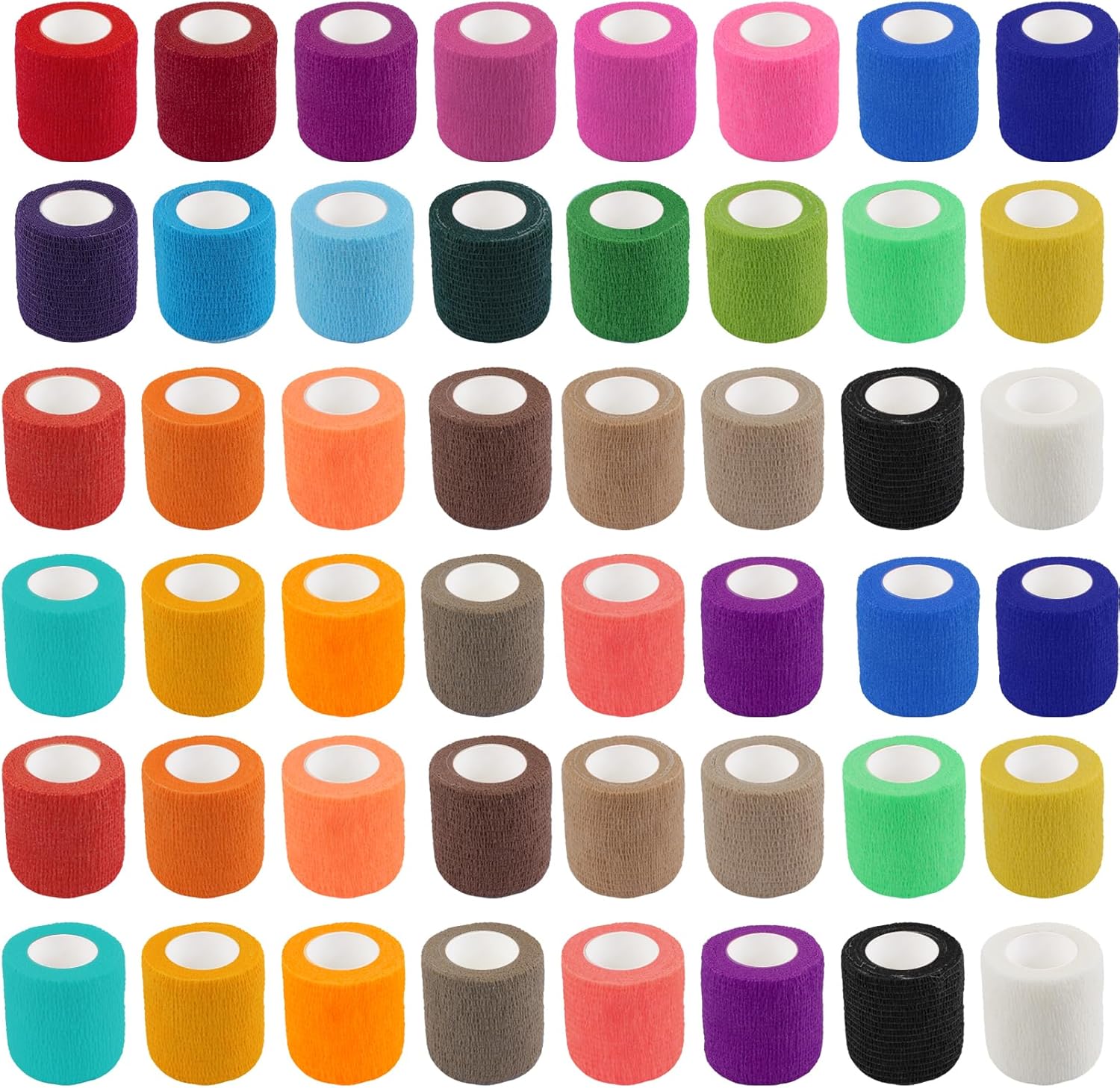 120 Rolls Self Adhesive Bandage Wrap,2 Inch x 5 Yard Colorful Self Adherent Wrap,Athletic Elastic Sports Tape,Breathable Stretch Bandage Tape for Sports Wrist Ankle Sprains(30 Colors)