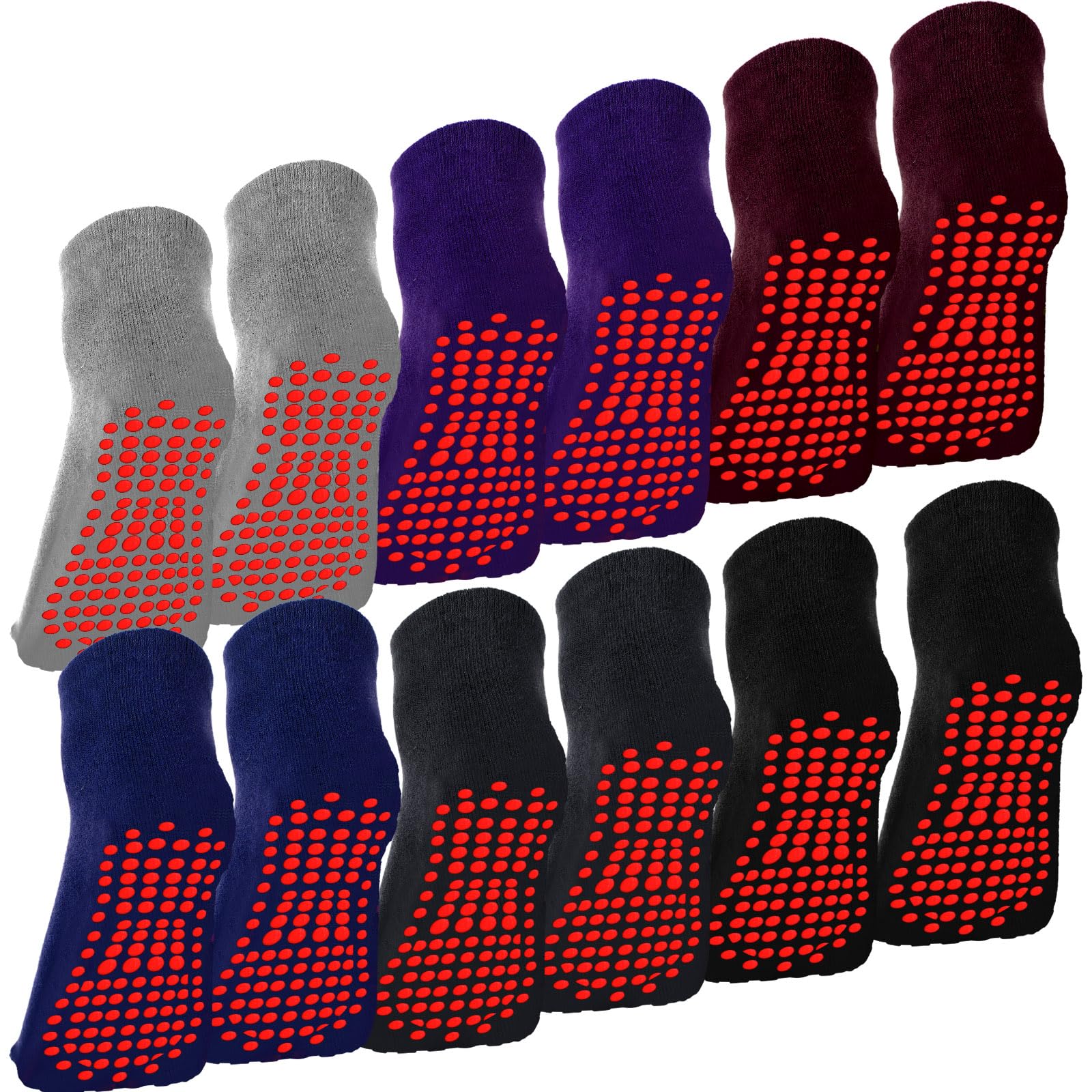 Geyoga 12 Pairs Non Slip Yoga Socks